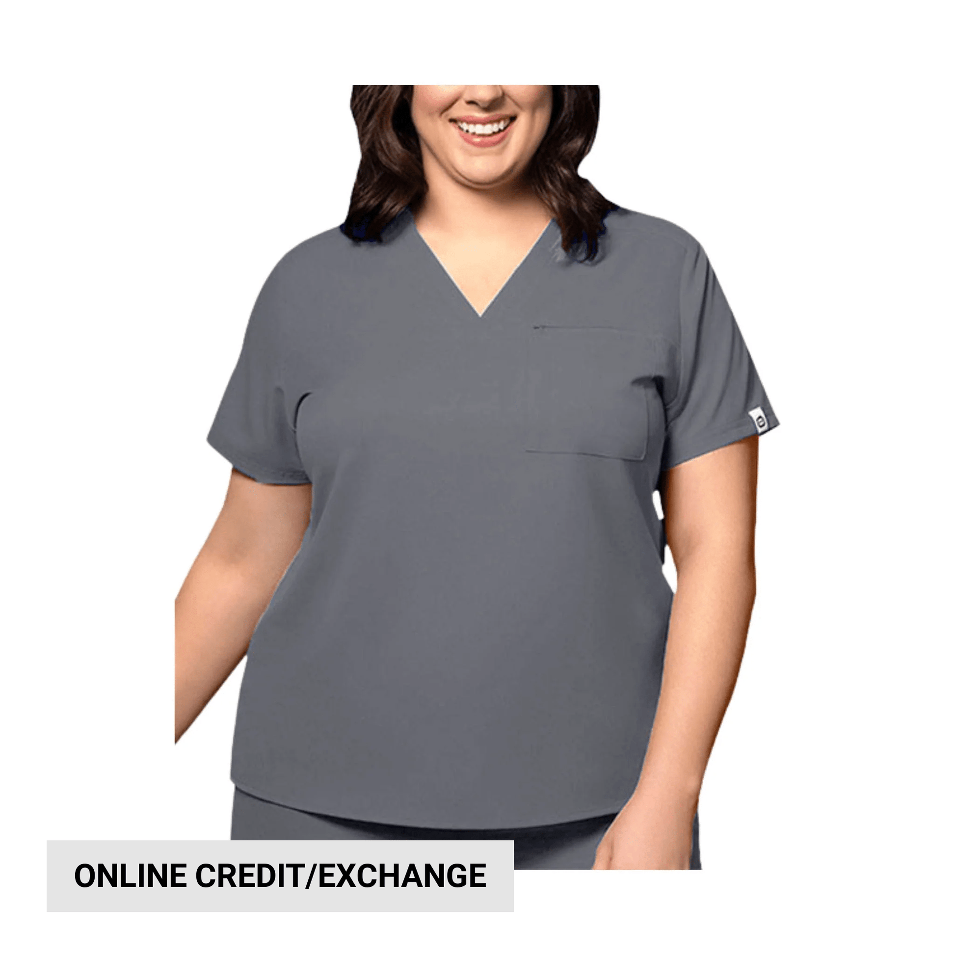 Wink Women's Thrive V-Neck Tuck-In Scrub Top - Pewter by Lenny's Shoe & Apparel