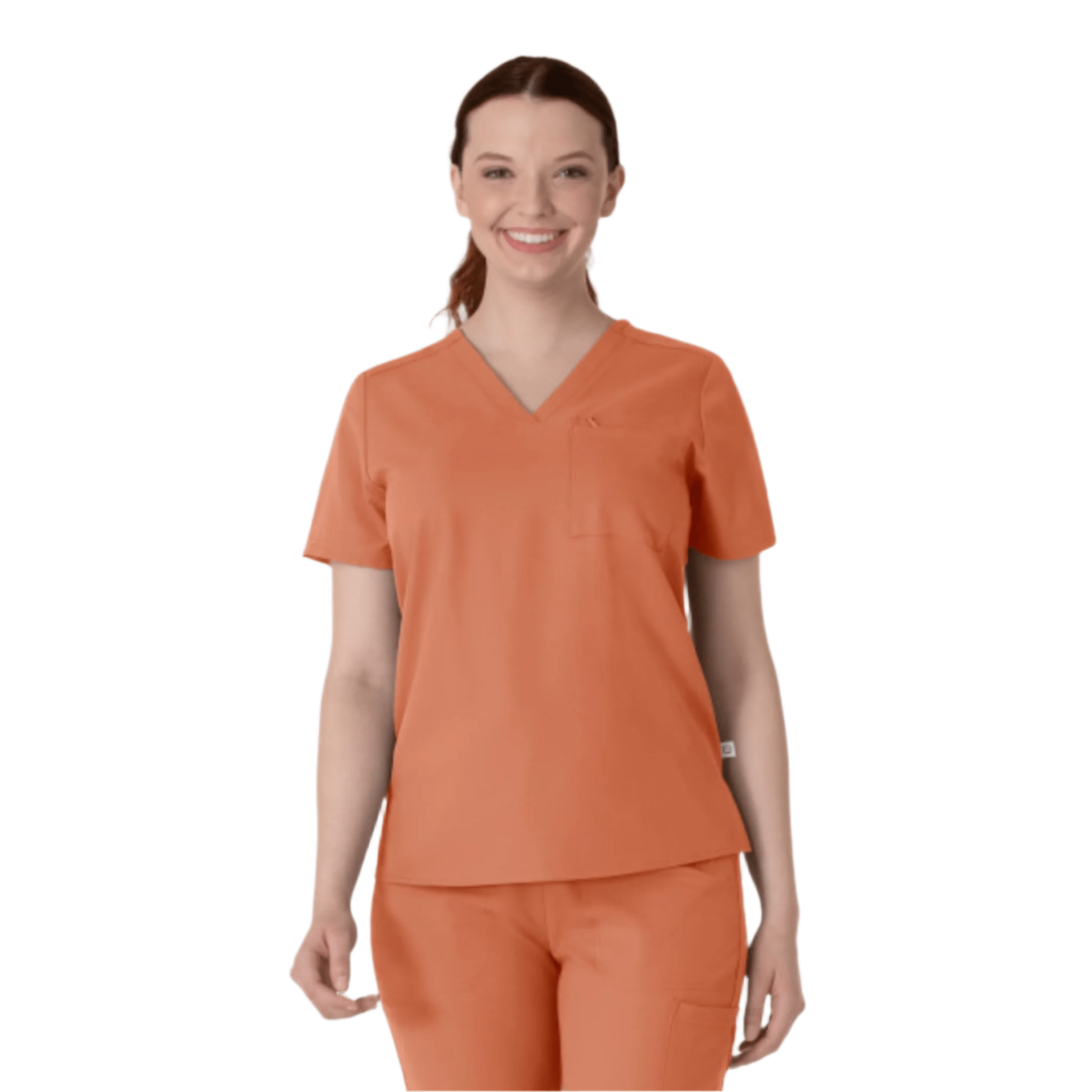 Wink Women's Thrive V Neck Tuck In Scrub Top - Terra Cotta by Lenny's Shoe & Apparel