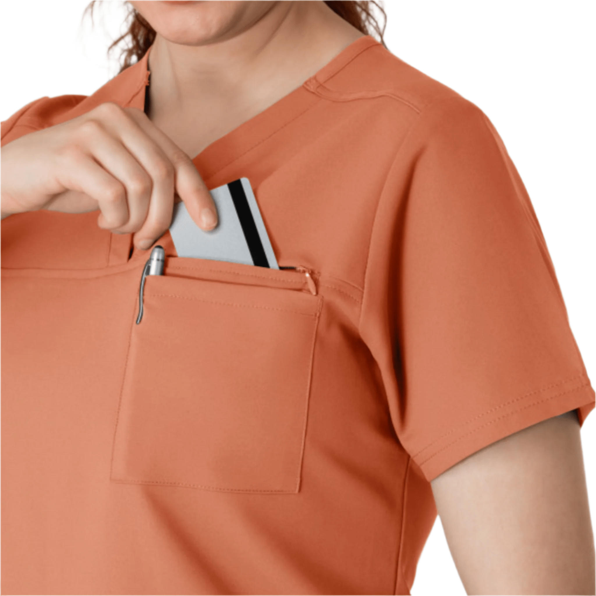 Wink Women's Thrive V Neck Tuck In Scrub Top - Terra Cotta by Lenny's Shoe & Apparel