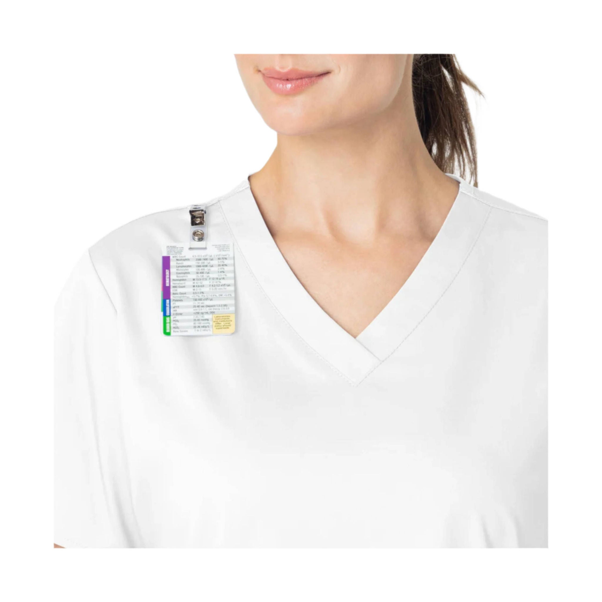 Wink Women's V Neck Scrub Top - White by Lenny's Shoe & Apparel