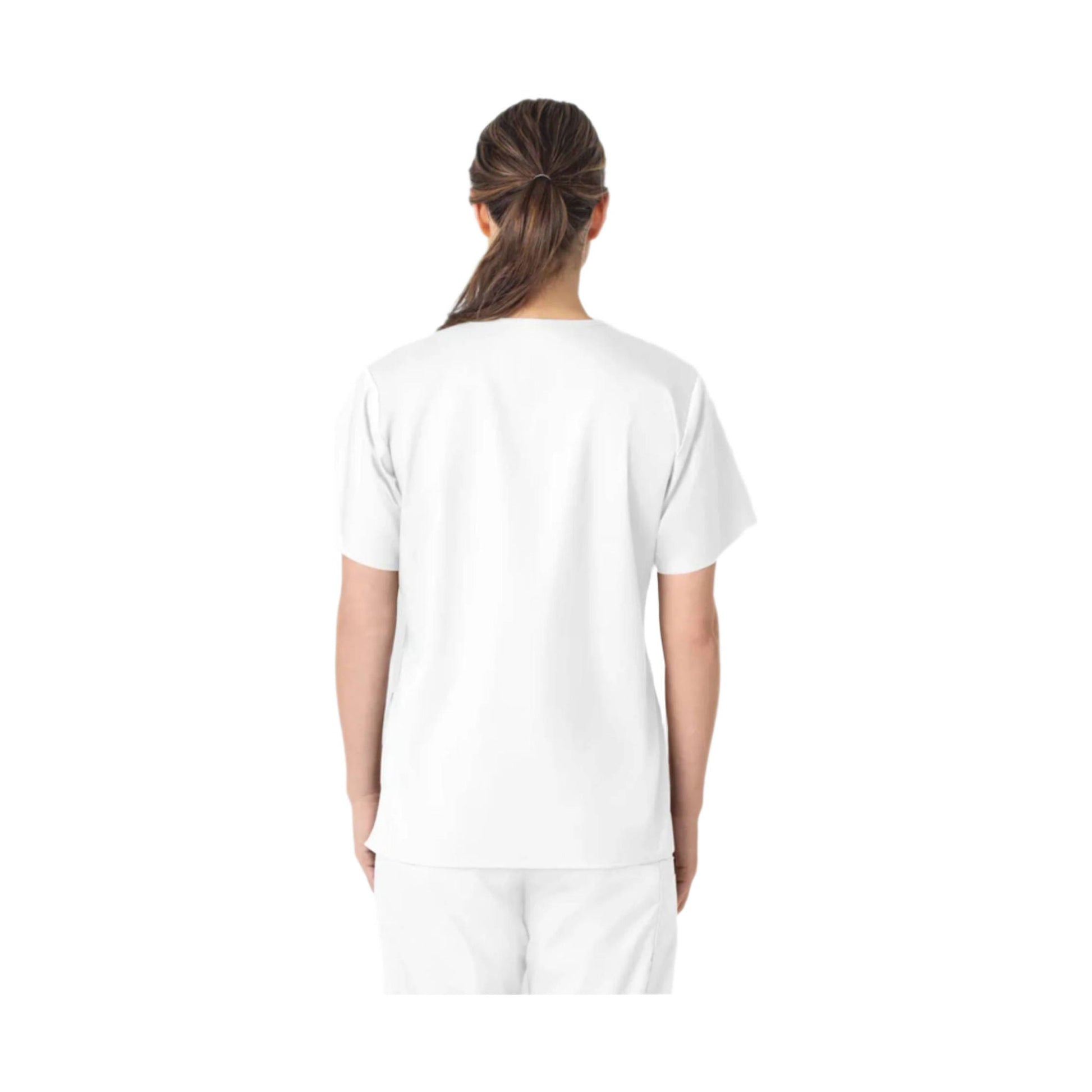 Wink Women's V Neck Scrub Top - White by Lenny's Shoe & Apparel
