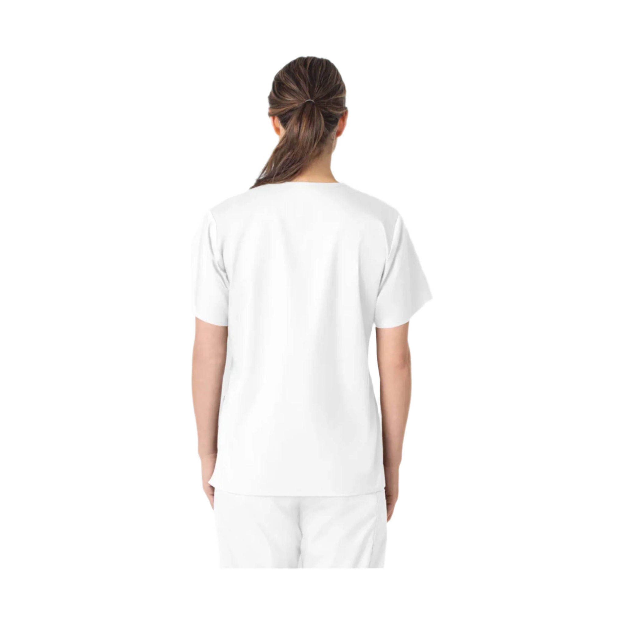 Wink Women's V Neck Scrub Top - White by Lenny's Shoe & Apparel