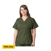 Wink Women's Verity V-Neck Scrub Top - Forest Green by Lenny's Shoe & Apparel