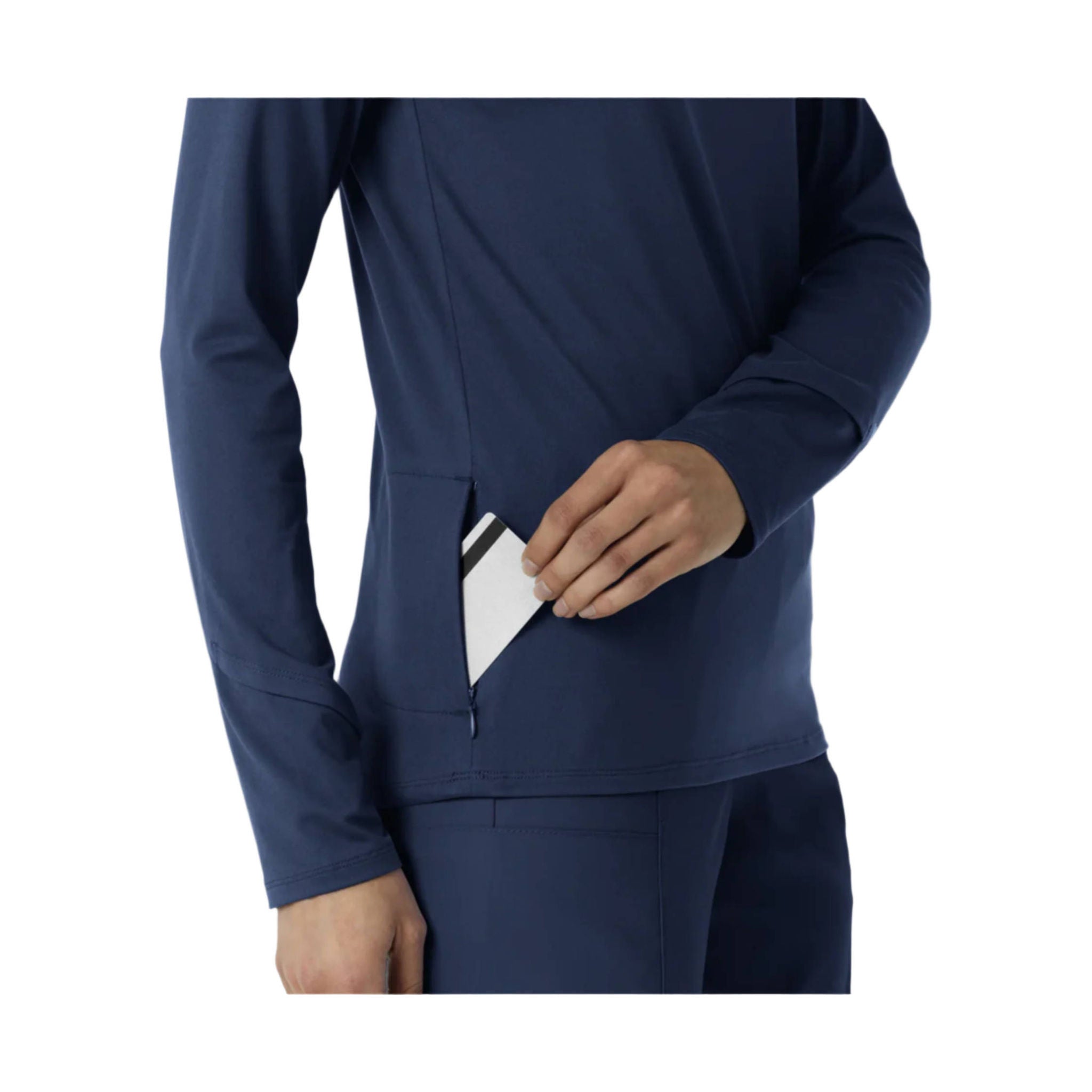 Wink Women's Watch Window Quarter Zip Top - Navy by Lenny's Shoe & Apparel
