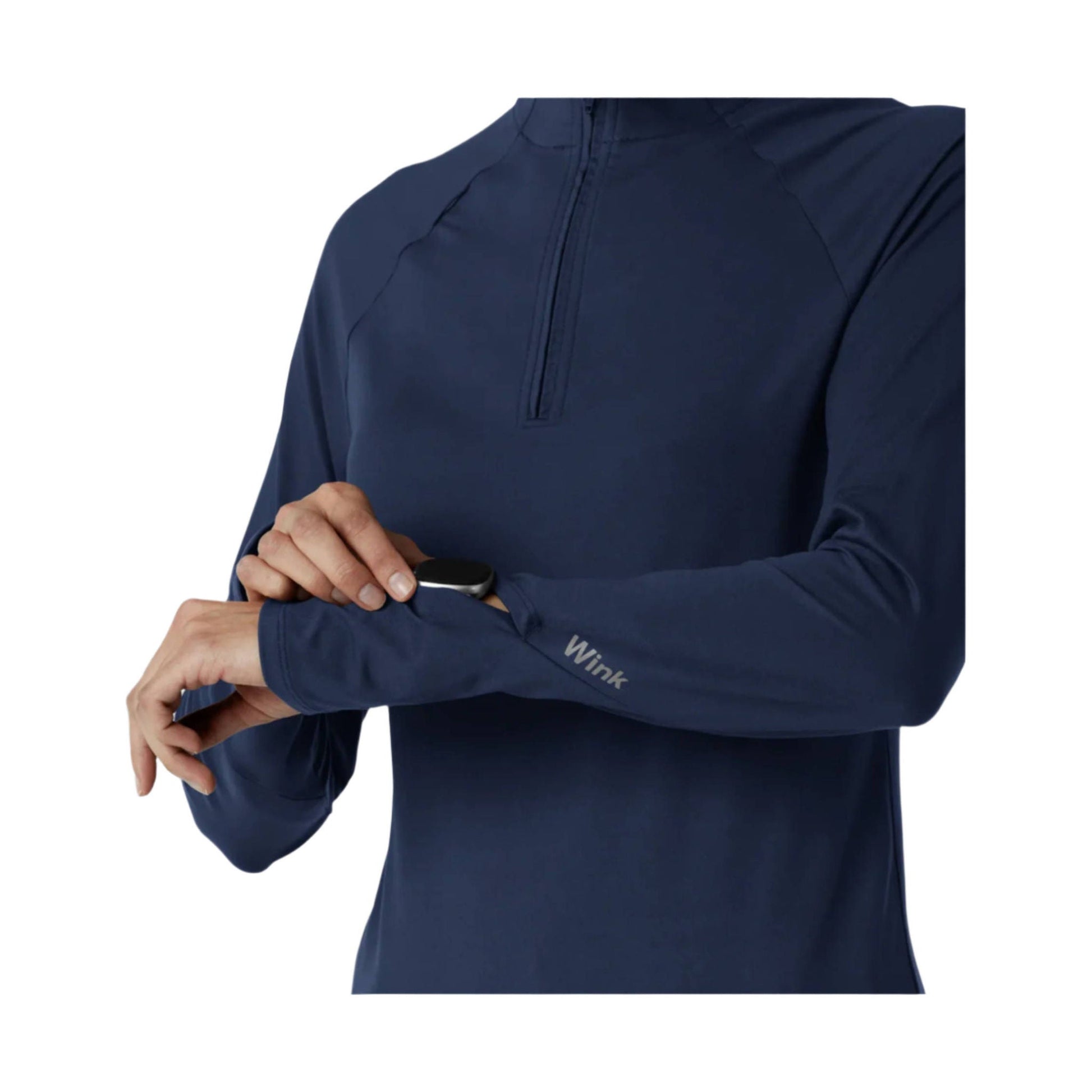 Wink Women's Watch Window Quarter Zip Top - Navy by Lenny's Shoe & Apparel