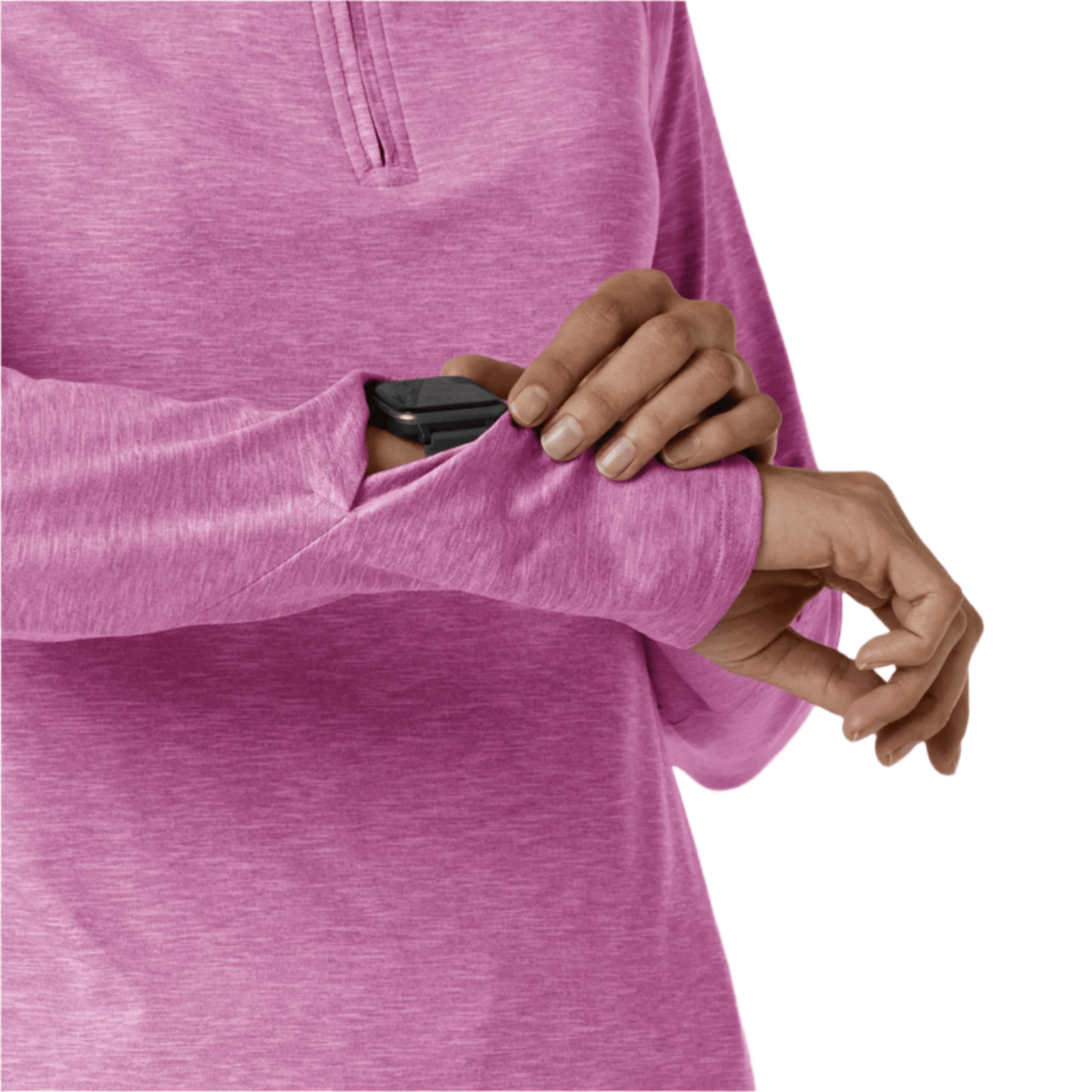 Wink Women's Watch Window Quarter Zip Top - Raspberry Heather by Lenny's Shoe & Apparel