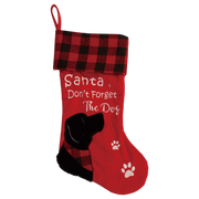 Santa Don't Forget the Dog Stocking - Embroidered