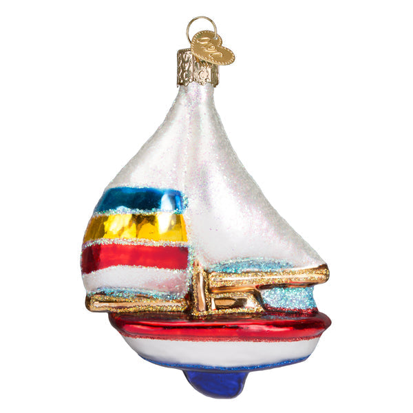 Sailboat Glass Ornament