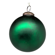Antique Matte Emerald Glass Ball Ornament