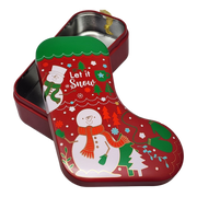 Christmas Stocking Cookie Tin Ornament - Let it Snow