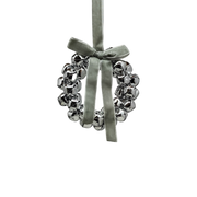 Silver Bell Wreath Ornament - 6 Inch