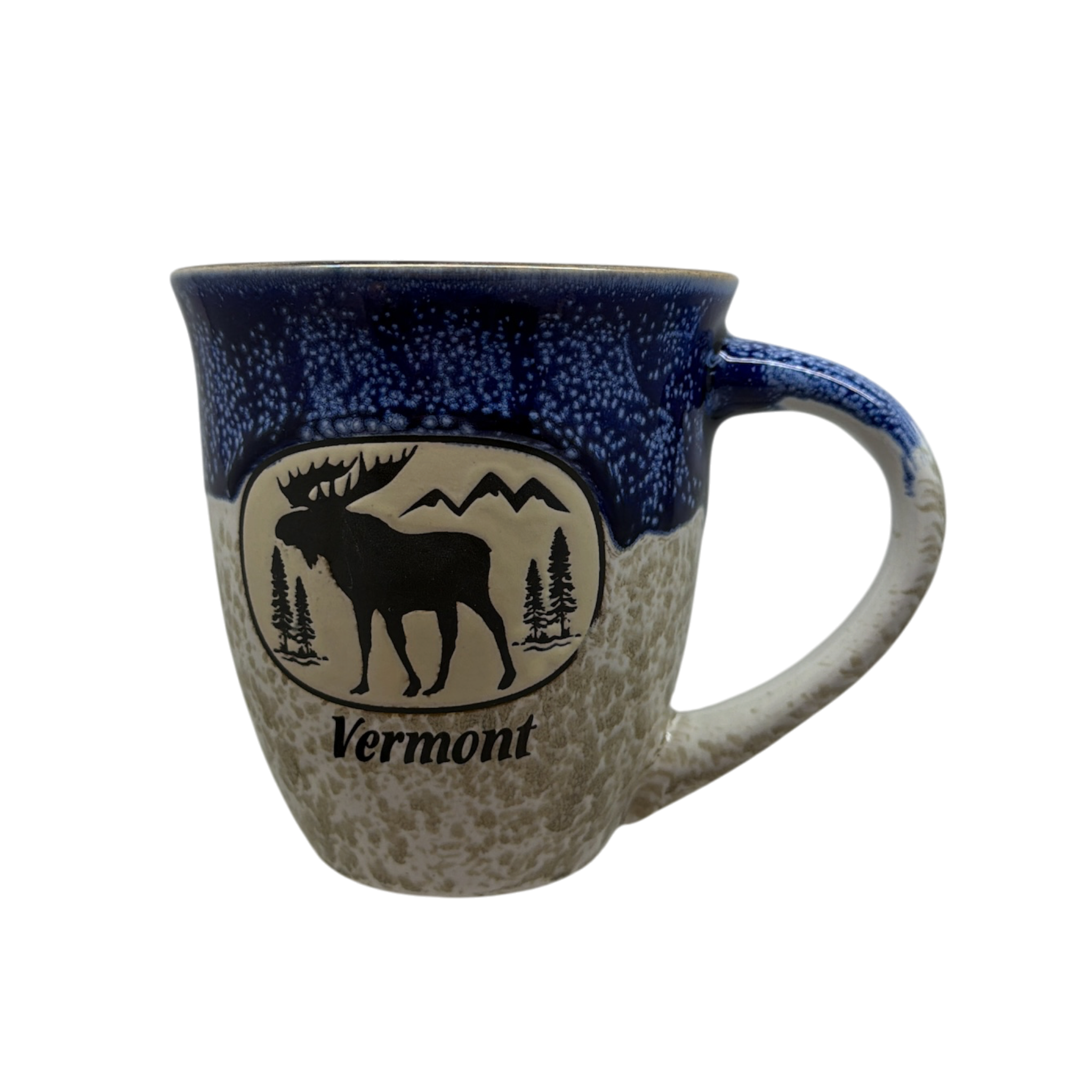 Moose Oval Drip Glaze Mug - Blue
