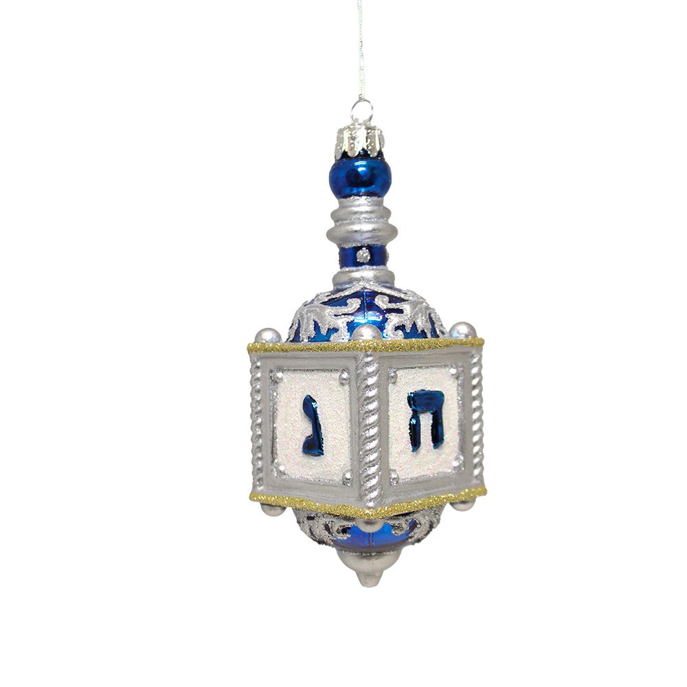 Noble Gems Glass Dreidel Ornament