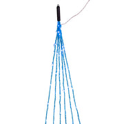 120-Light Teal Fuzzy Multi-Strand With Teal LED Lights