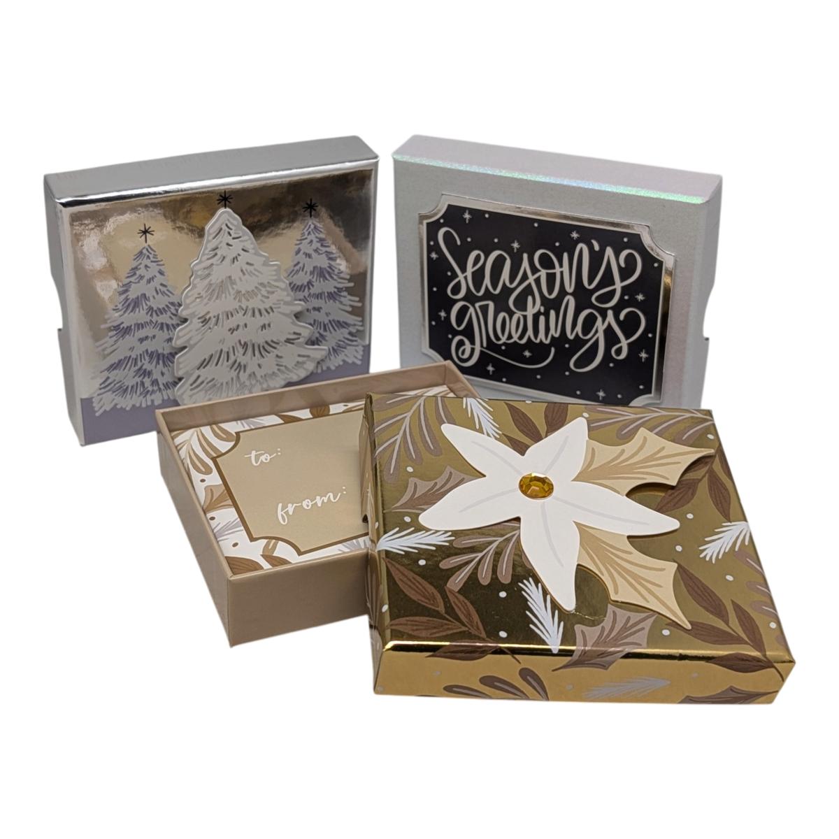 Holiday Gift Box Set of 3 - Winter Botanicals & Seasonal Greetings