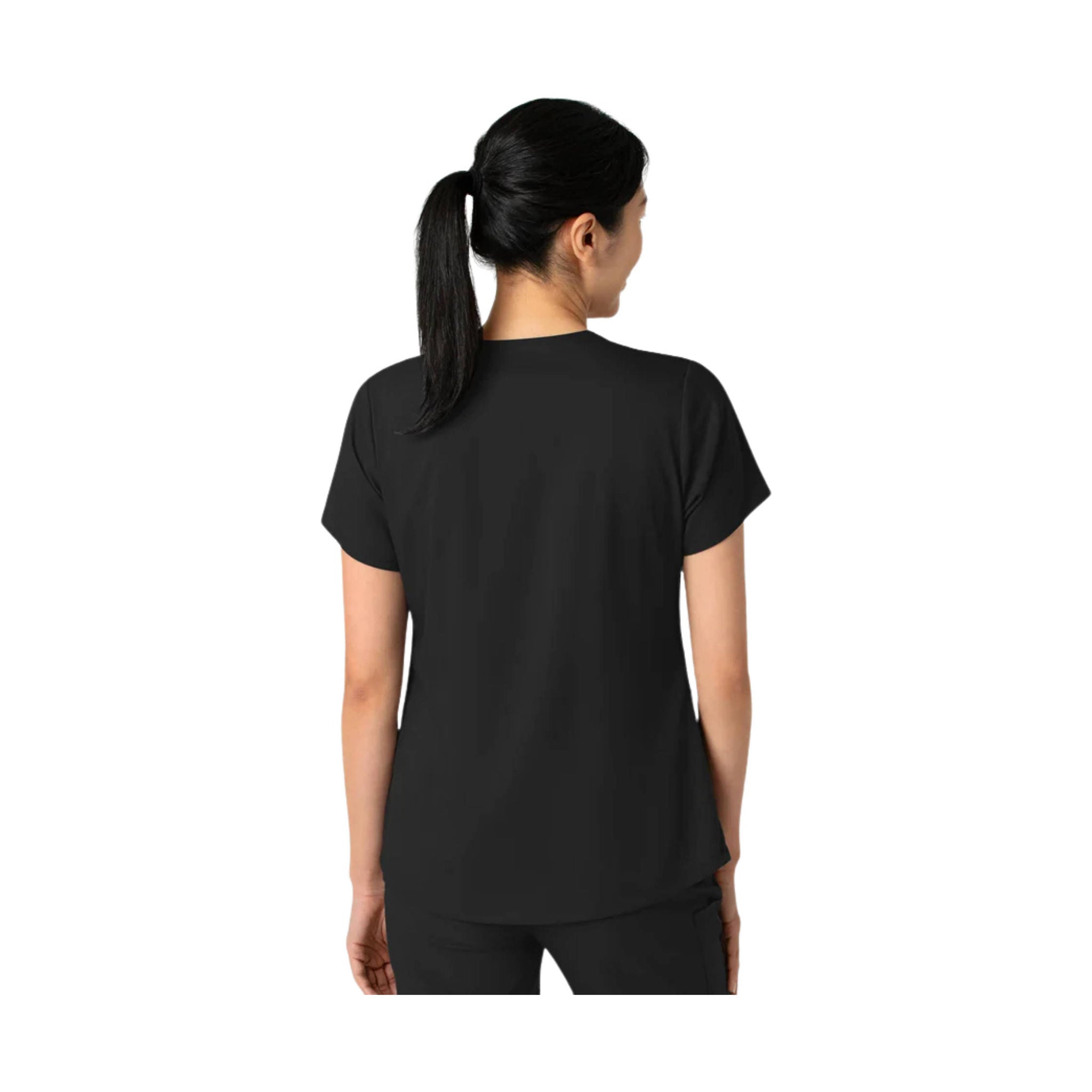 Wink Women's 2 Pocket V Neck Scrub Top - Black by Lenny's Shoe & Apparel