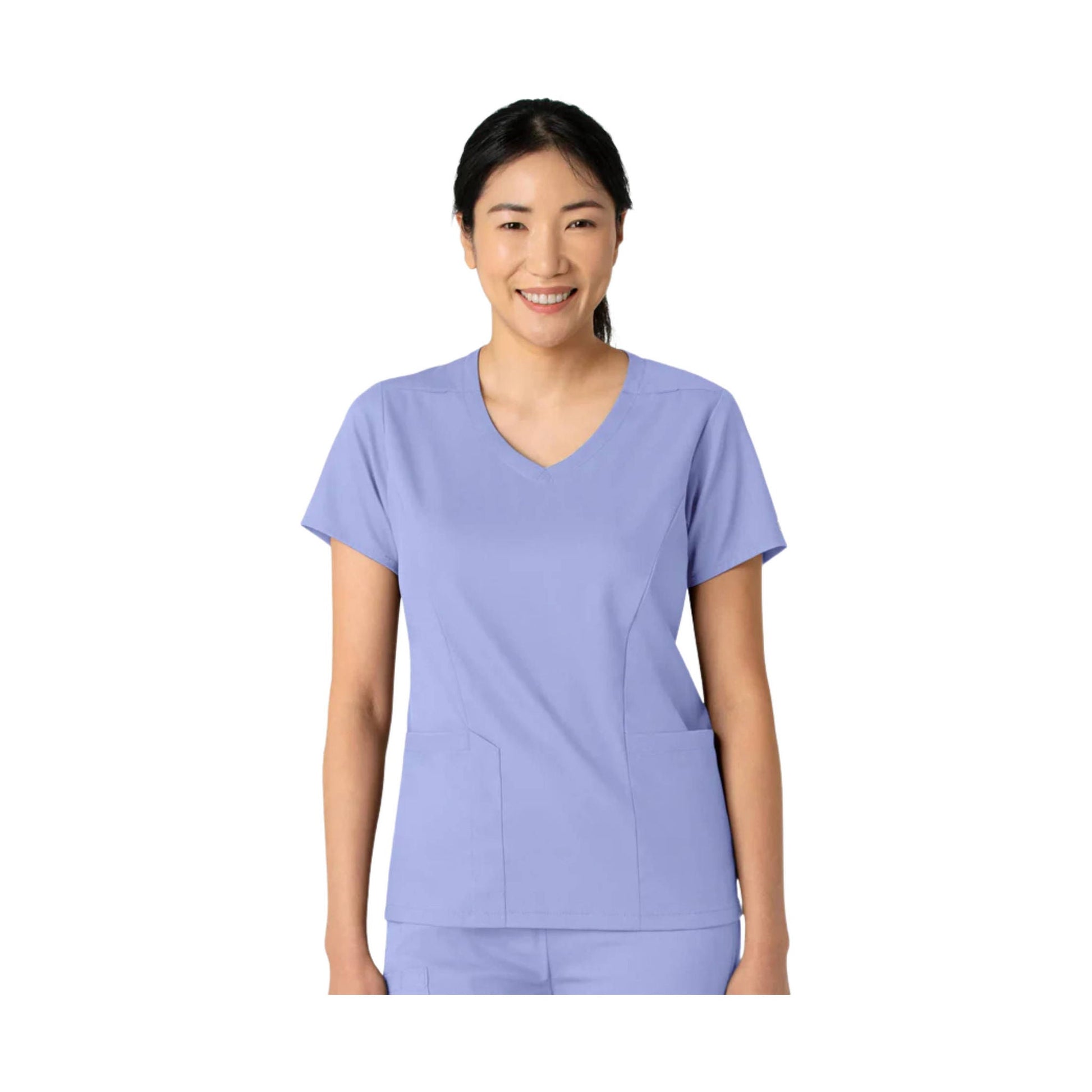 Wink Women's 2 Pocket V Neck Scrub Top - Ceil Blue by Lenny's Shoe & Apparel