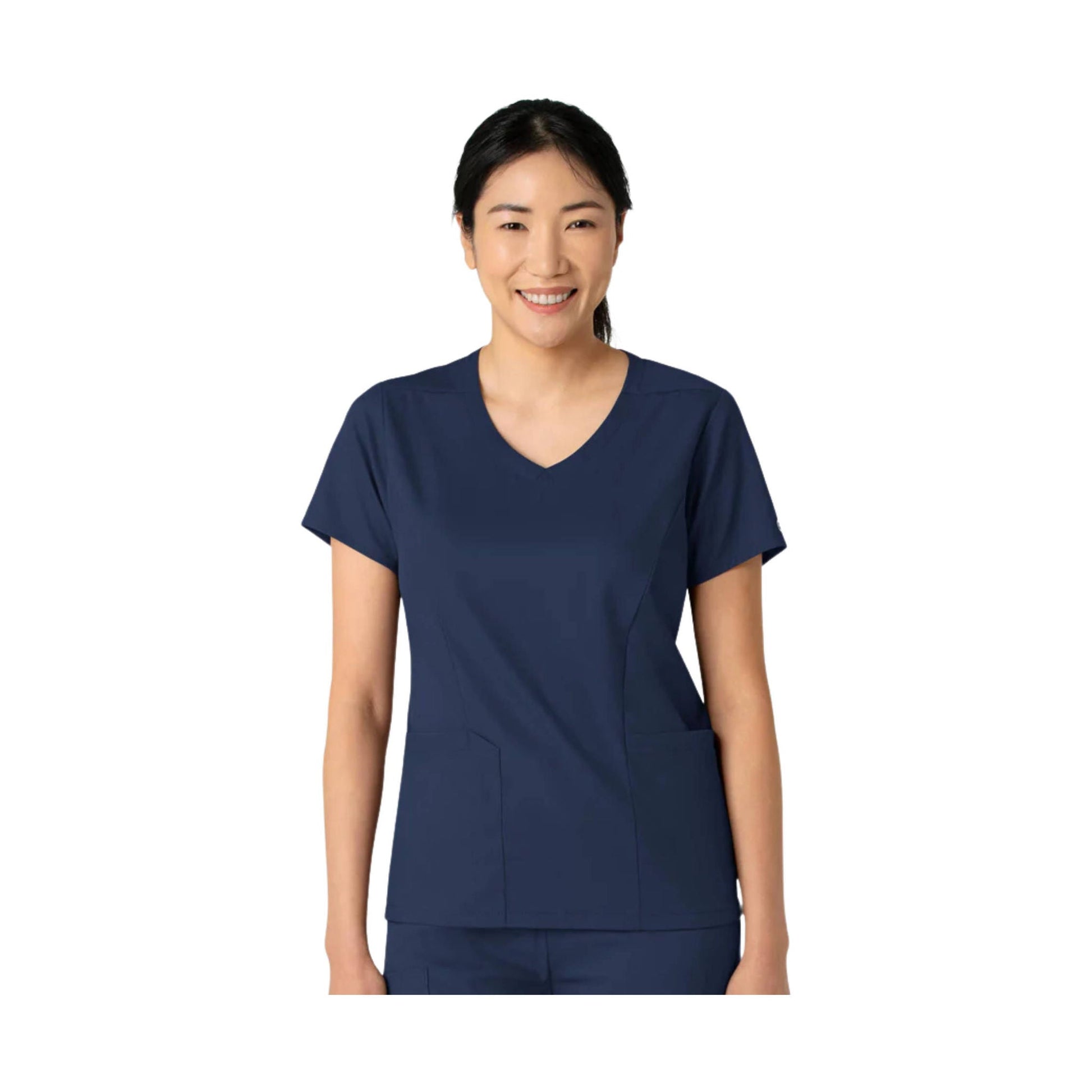 Wink Women's 2 Pocket V Neck Scrub Top - Navy by Lenny's Shoe & Apparel