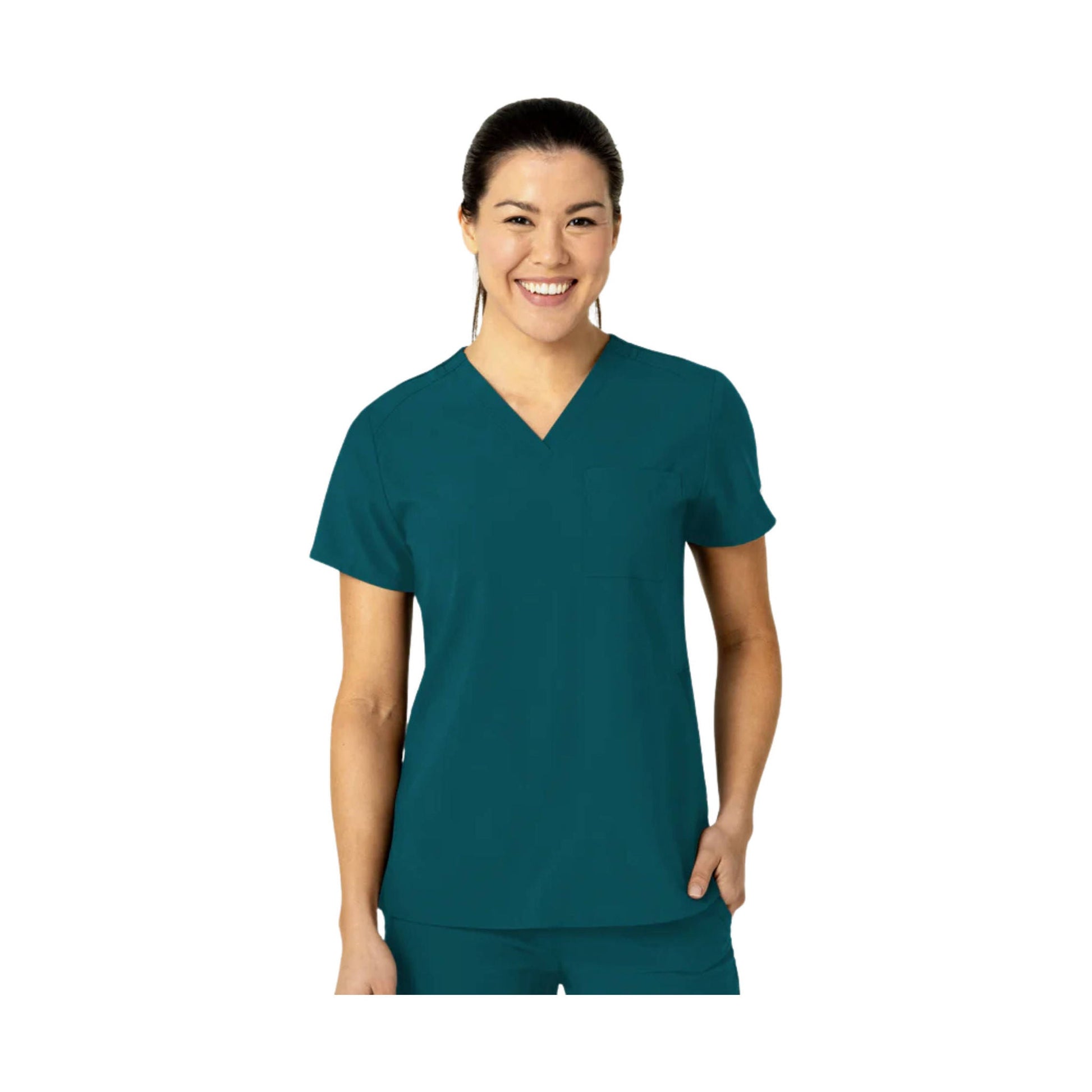 Wink Women's Flex n Reach V Neck Scrub Top - Caribbean by Lenny's Shoe & Apparel