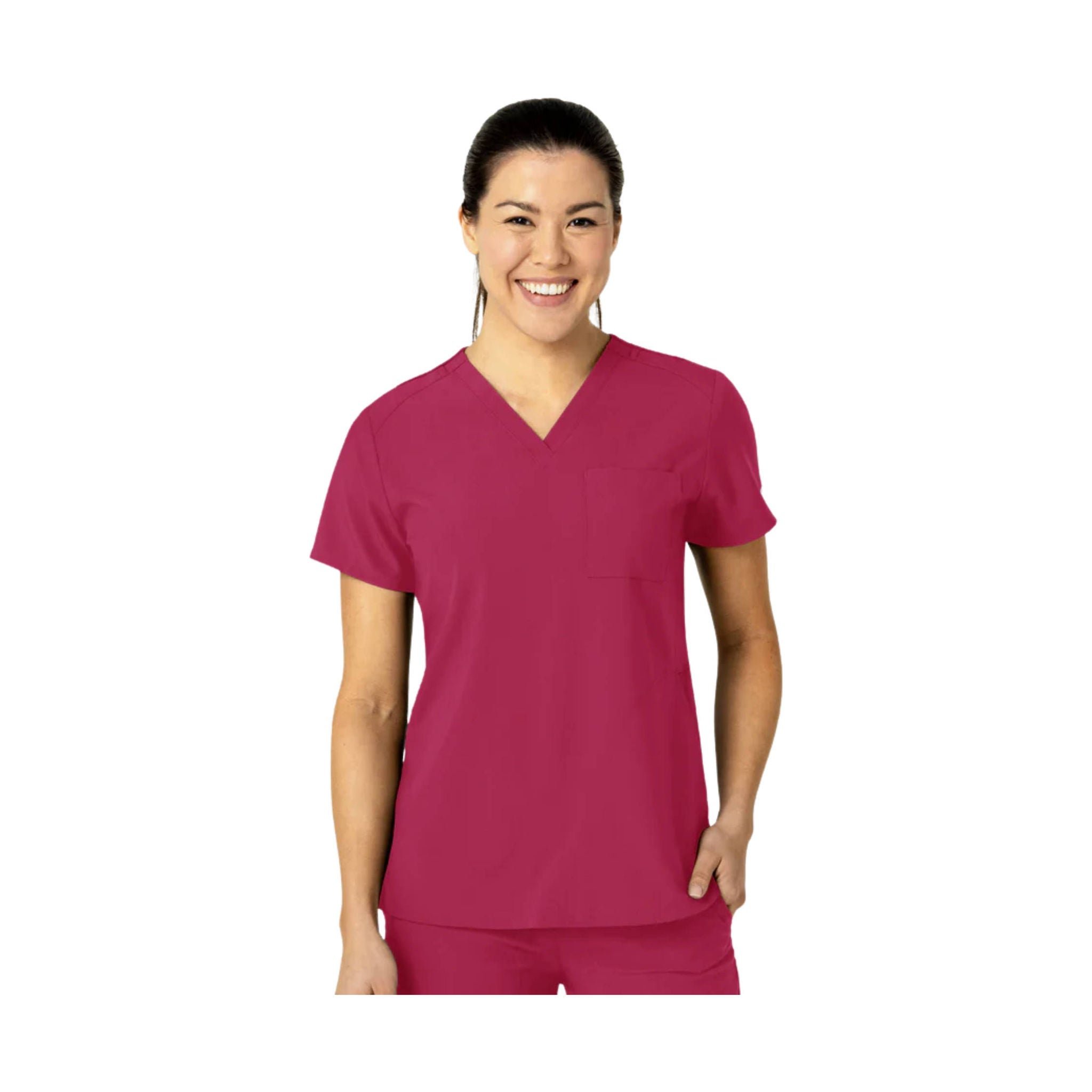 Wink Women's Flex n Reach V Neck Scrub Top - Viva Magenta by Lenny's Shoe & Apparel
