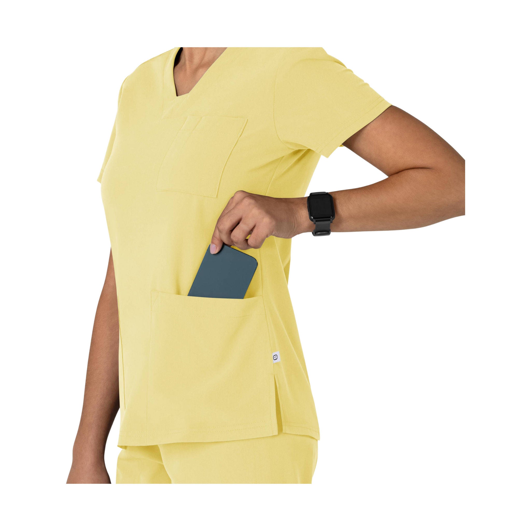Wink Women's V Neck Flex Panel Scrub Top - Sunshine Yellow by Lenny's Shoe & Apparel