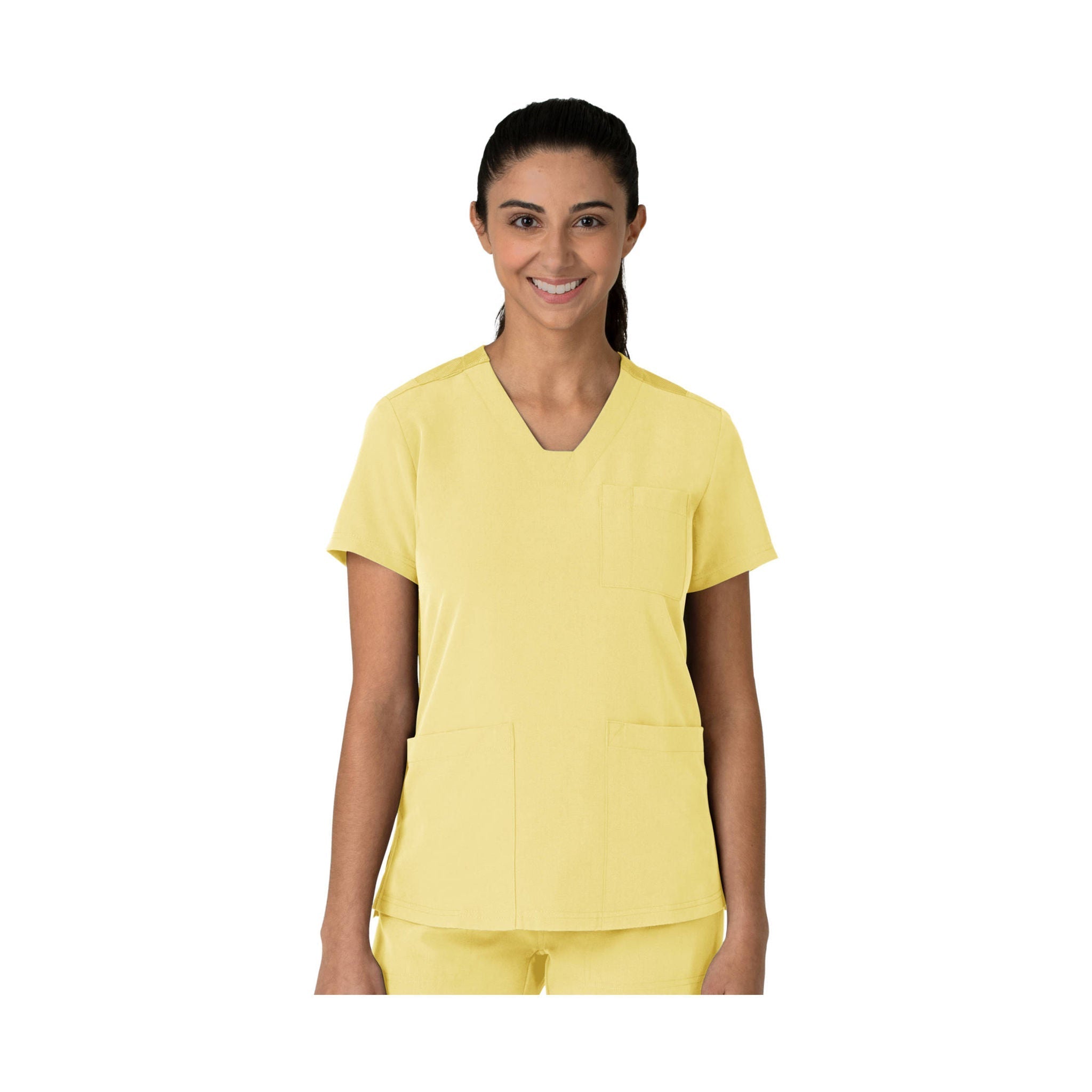 Wink Women's V Neck Flex Panel Scrub Top - Sunshine Yellow by Lenny's Shoe & Apparel