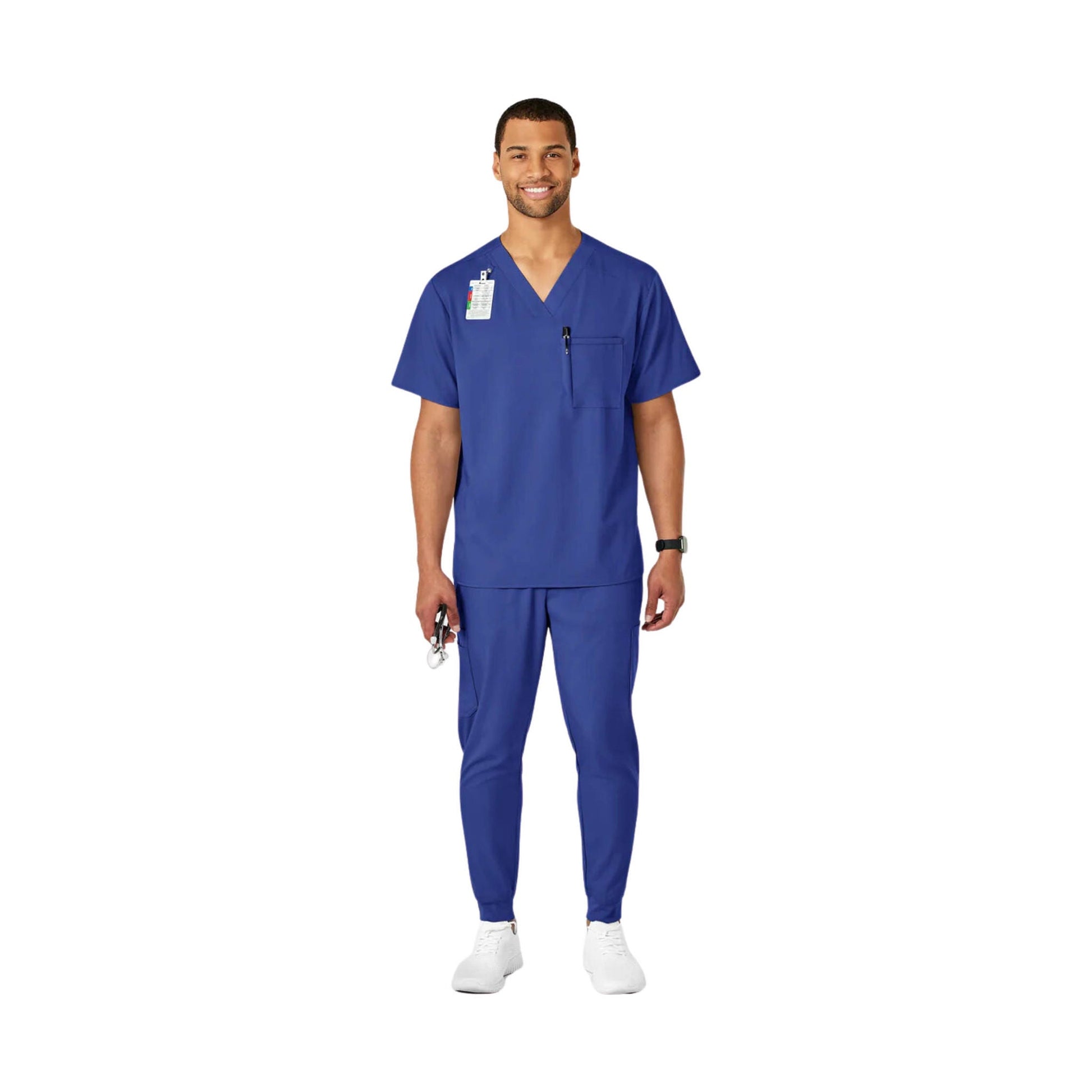 Wink Men's Pro V Neck Scrub Top - Galaxy Blue by Lenny's Shoe & Apparel