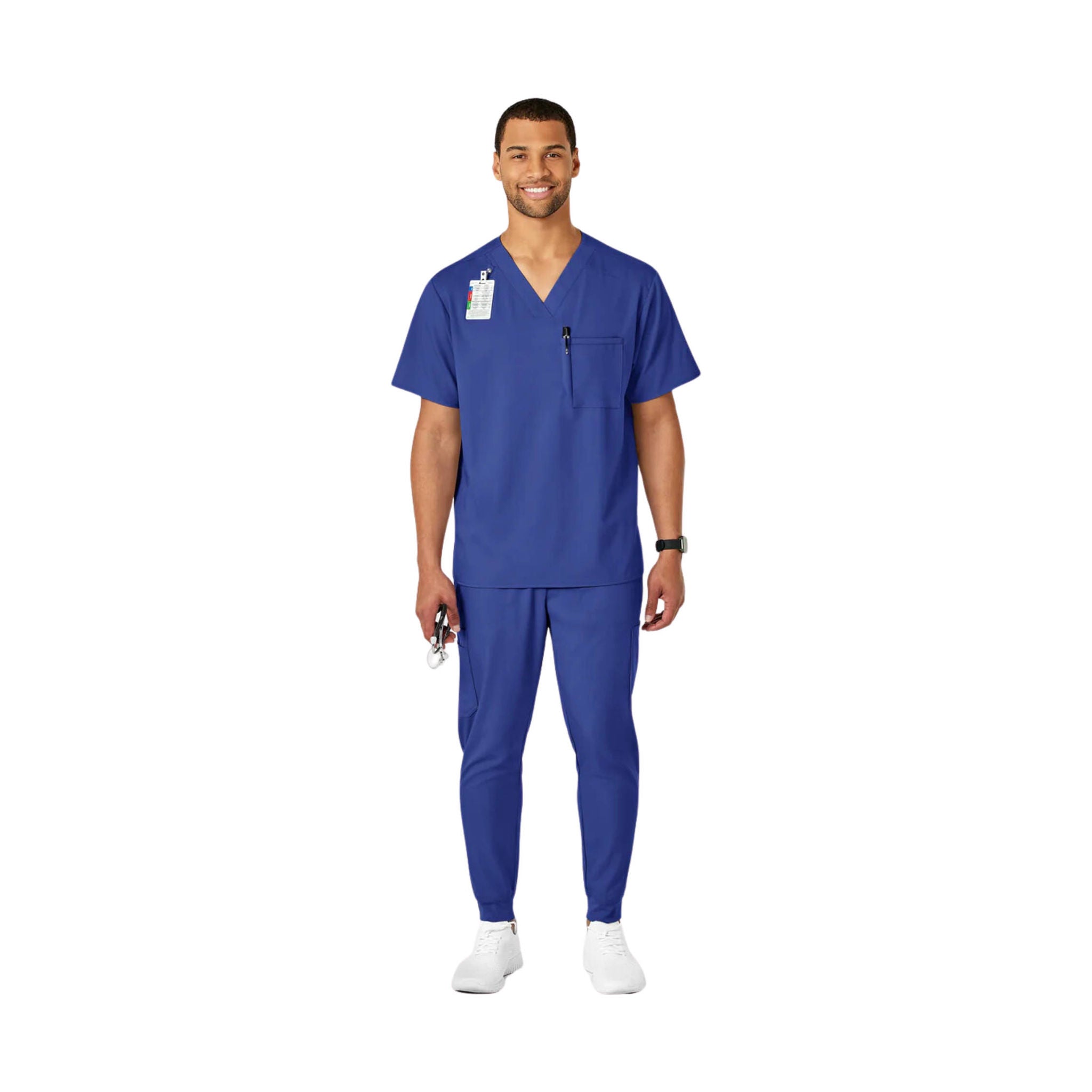 Wink Men's Pro V Neck Scrub Top - Galaxy Blue by Lenny's Shoe & Apparel