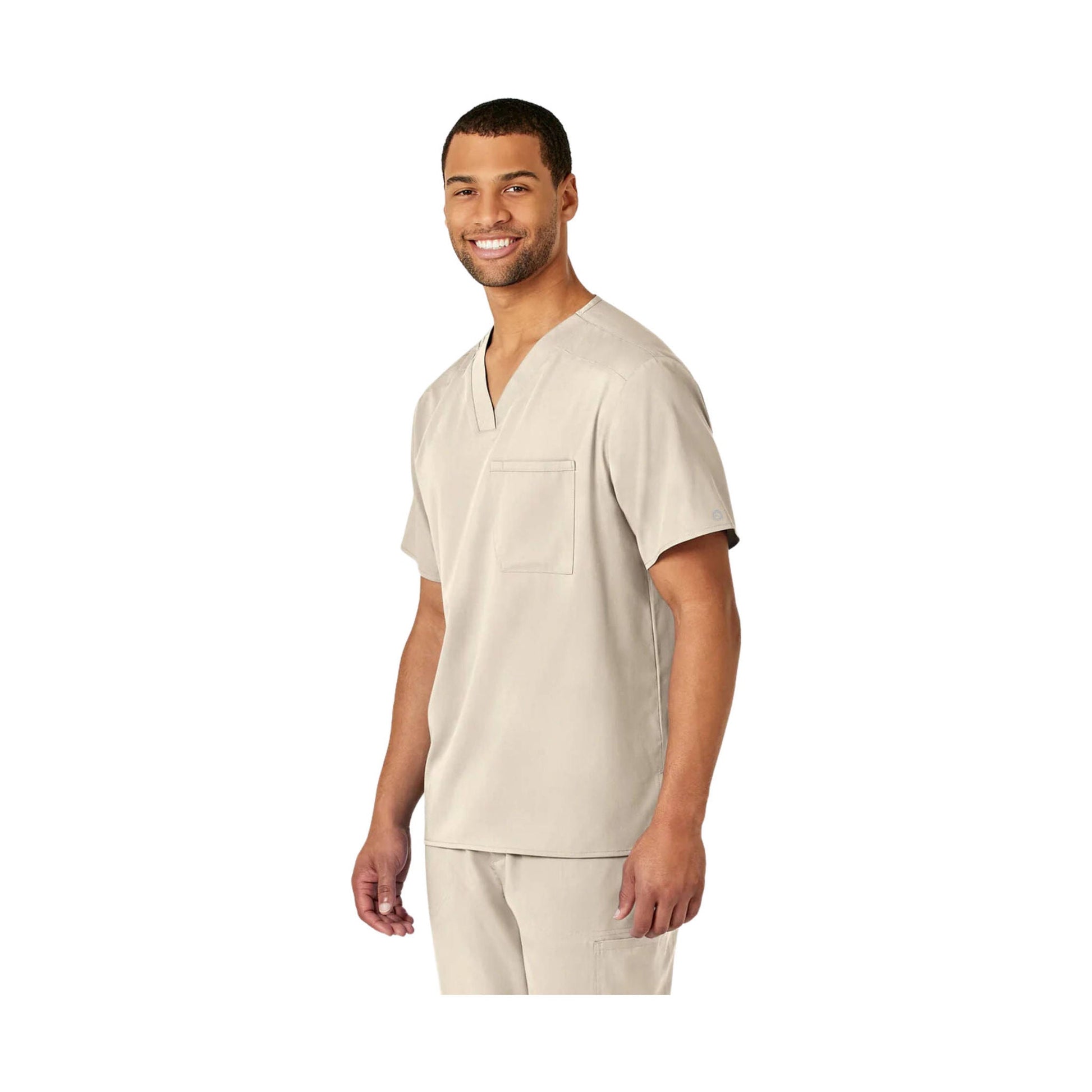 Wink Men's Pro V Neck Scrub Top - Khaki by Lenny's Shoe & Apparel