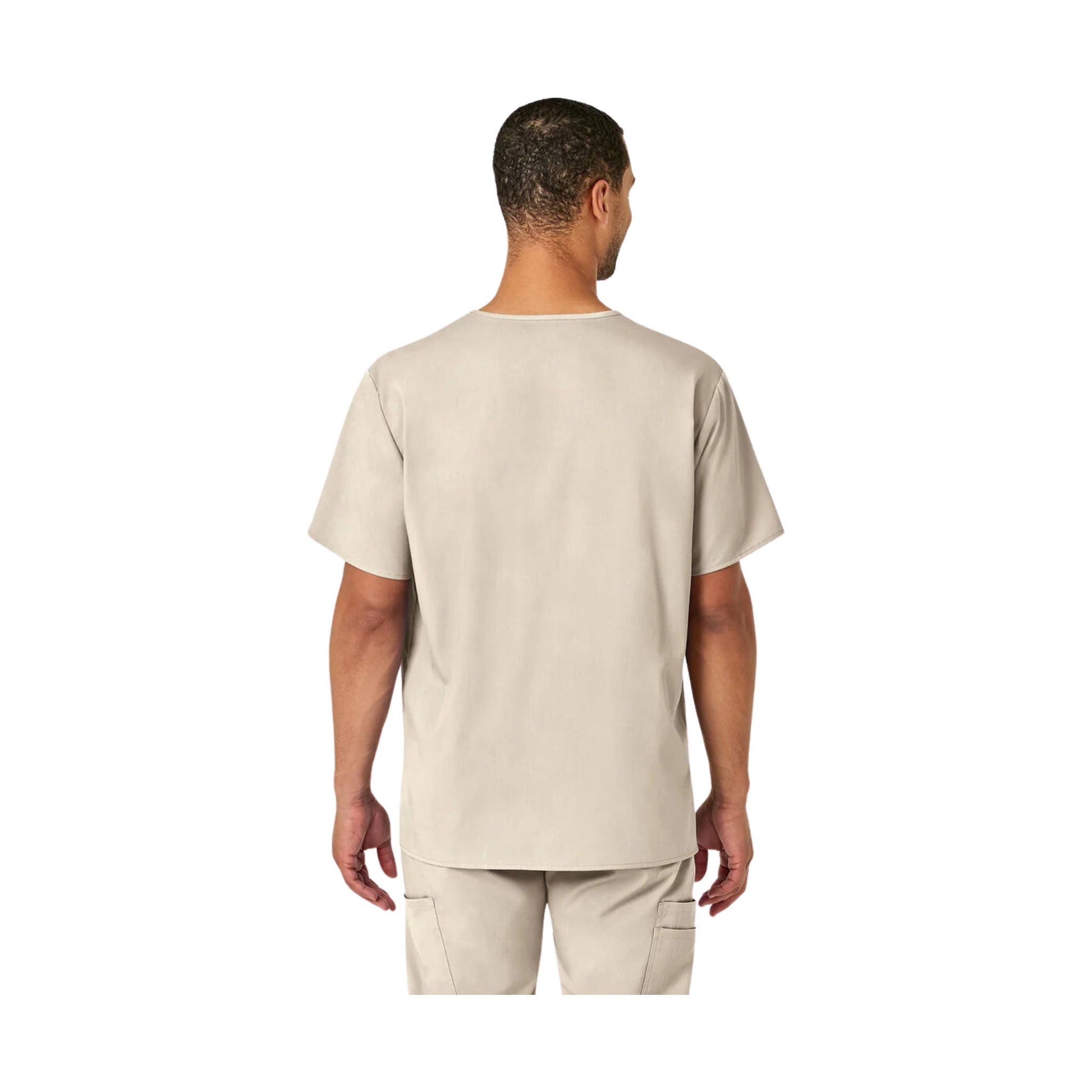 Wink Men's Pro V Neck Scrub Top - Khaki by Lenny's Shoe & Apparel