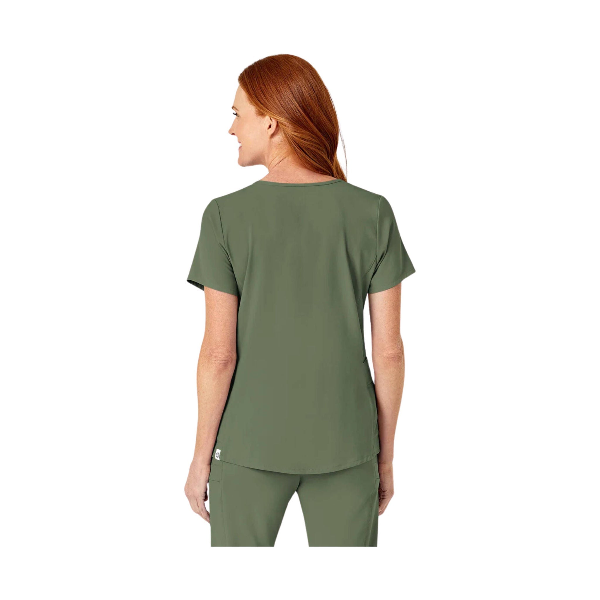 Wink Renew Women's Mock Wrap Scrub Top - Olive by Lenny's Shoe & Apparel