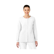 Wink Women's Crew Neck Warm Up Scrub Jacket - White by Lenny's Shoe & Apparel