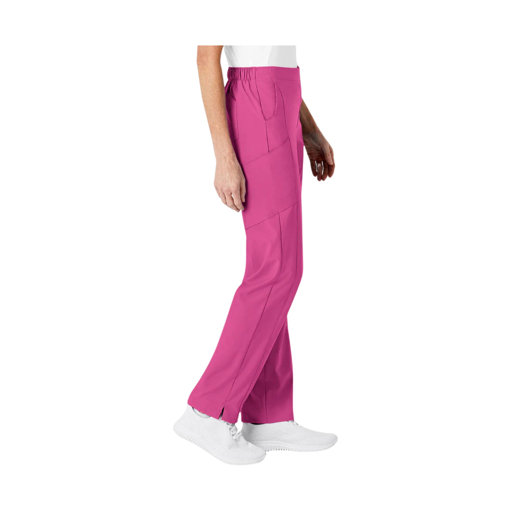 Wink Women's Flat Front Cargo Scrub Pant - Hot Pink by Lenny's Shoe & Apparel