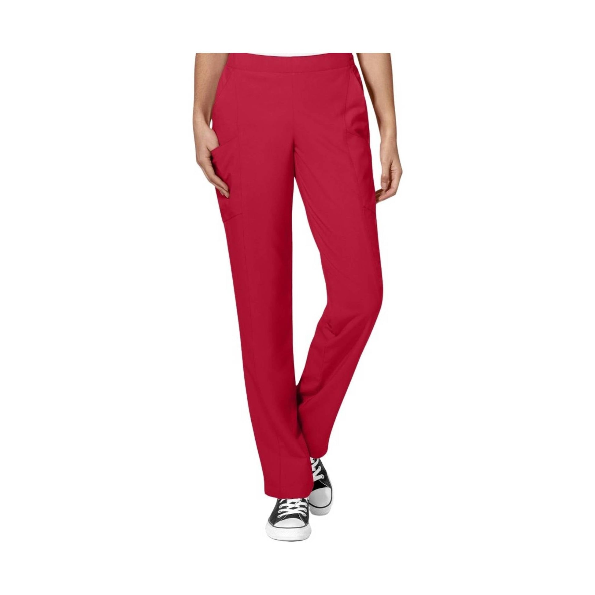 Wink Women's Flat Front Double Cargo Pant - Red by Lenny's Shoe & Apparel