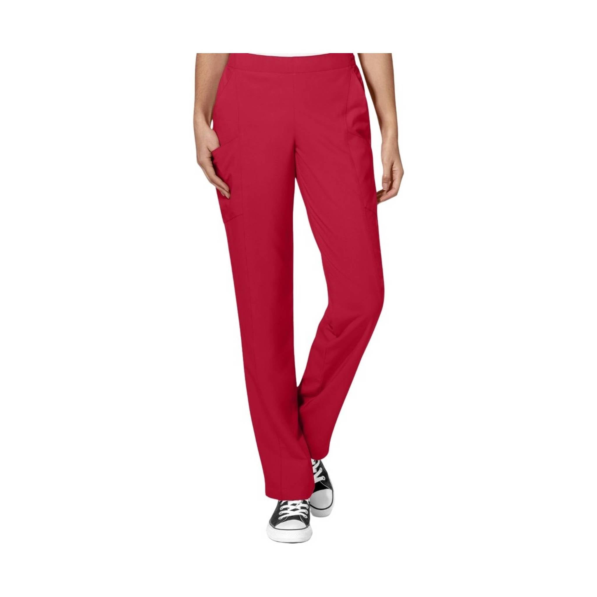 Wink Women's Flat Front Double Cargo Pant - Red by Lenny's Shoe & Apparel