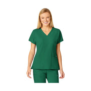 Wink Women's Flex Back Fashion V Neck Scrub Top - Hunter Green by Lenny's Shoe & Apparel