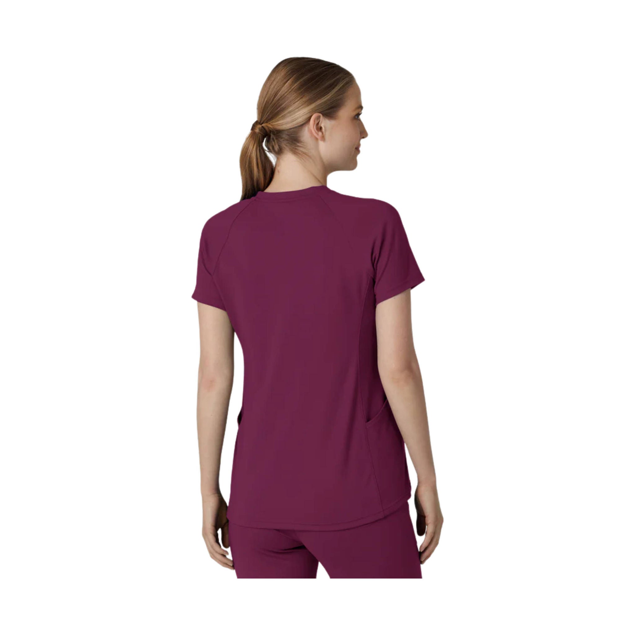 Wink Women's Flex n Reach V Neck Raglan Scrub Top - Wine by Lenny's Shoe & Apparel