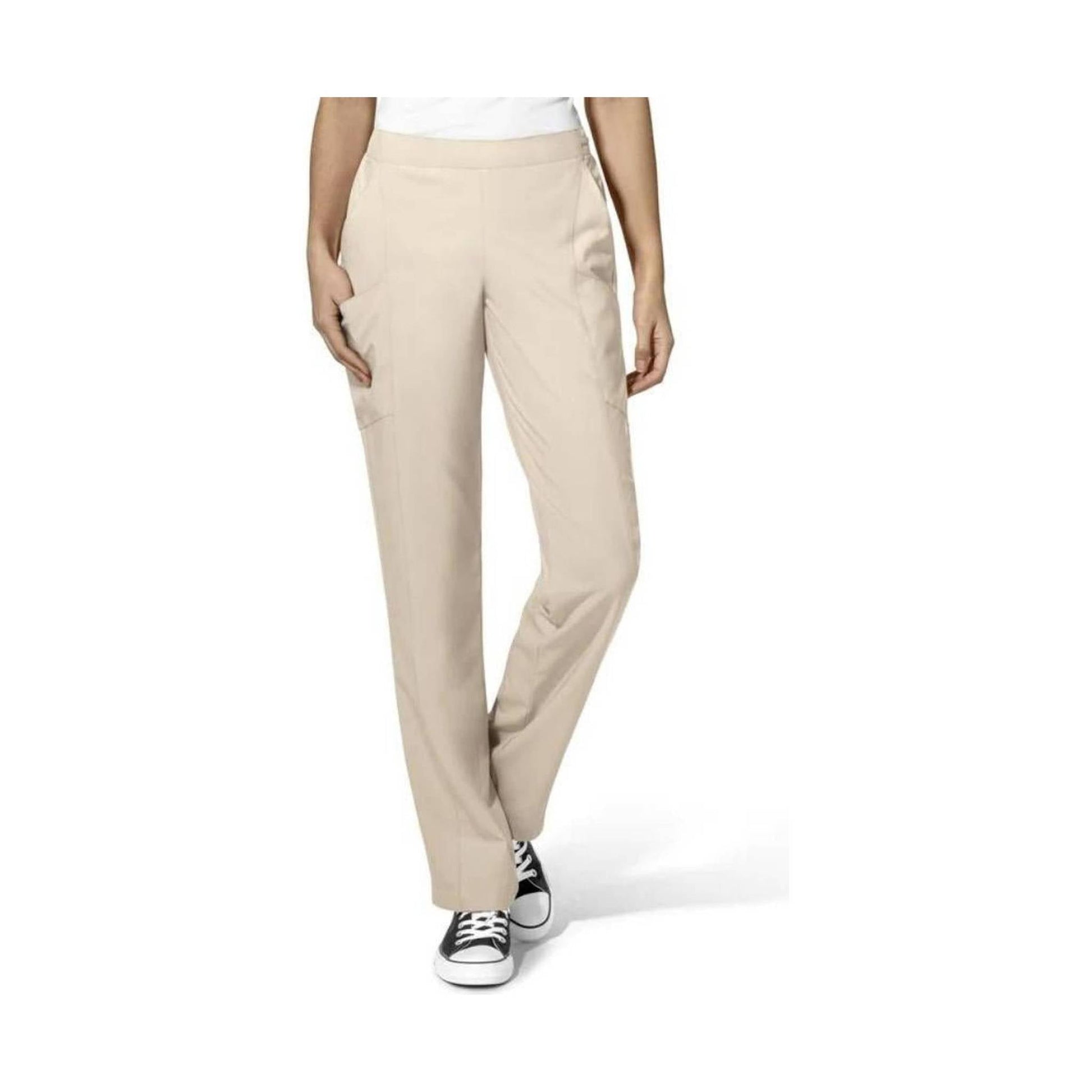 Wink Women's Full Elastic Scrubs Pants - Khaki by Lenny's Shoe & Apparel