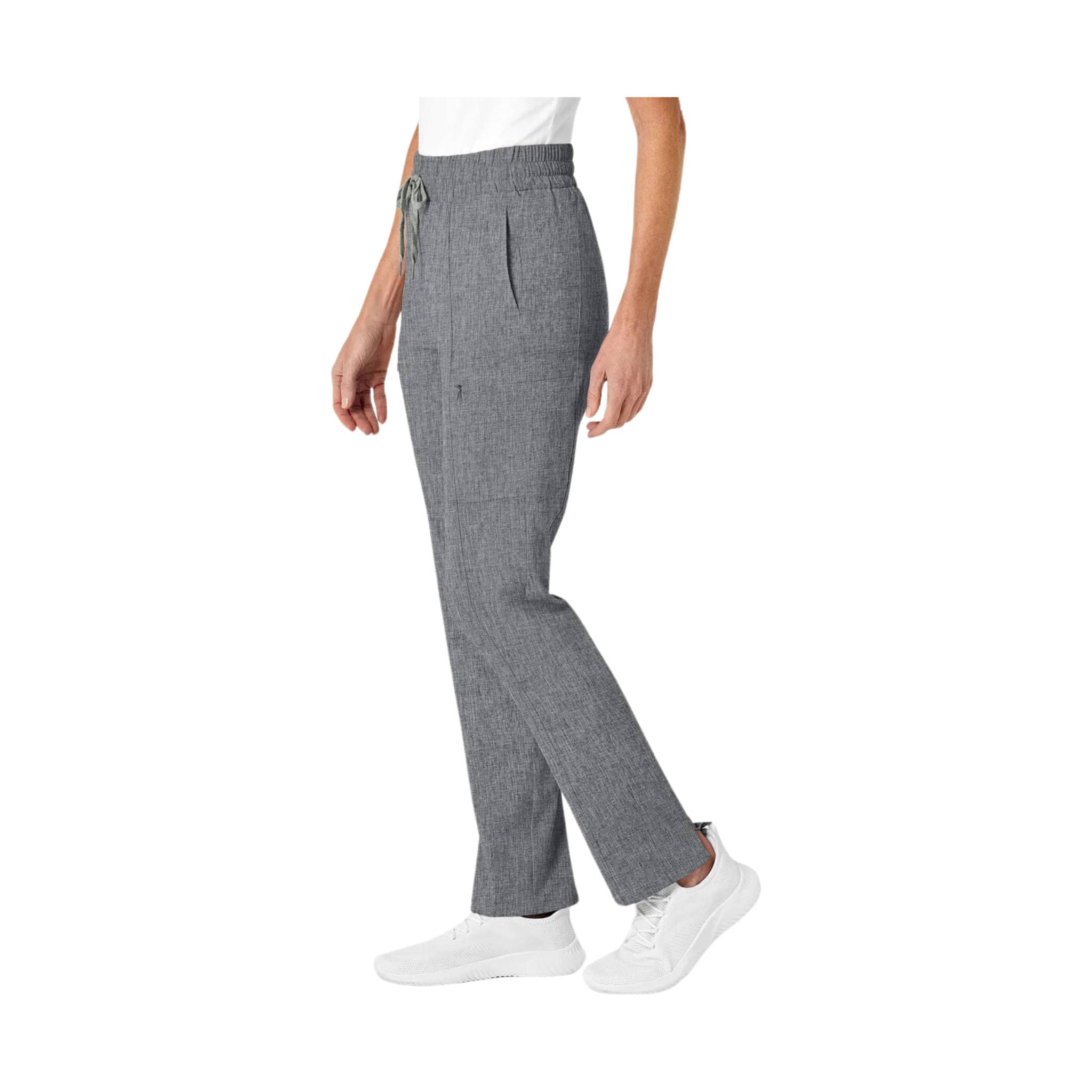 Wink Women's High Waist Slim Leg Scrub Pant - Grey Heather by Lenny's Shoe & Apparel