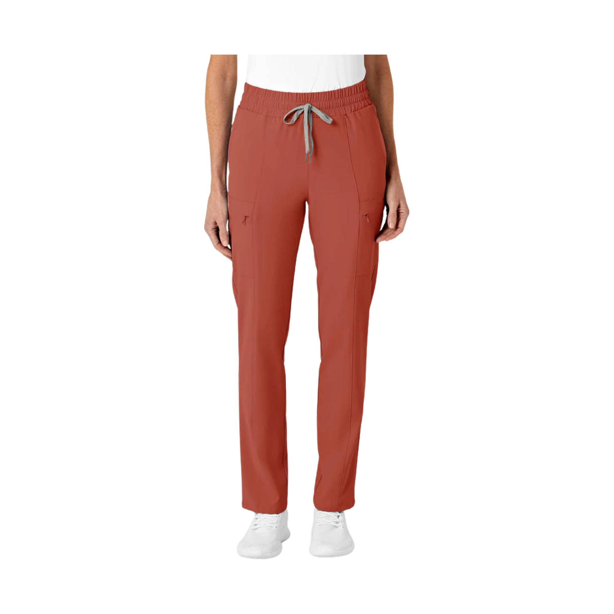 Wink Women's High Waist Slim Leg Scrub Pant - Mineral Red by Lenny's Shoe & Apparel