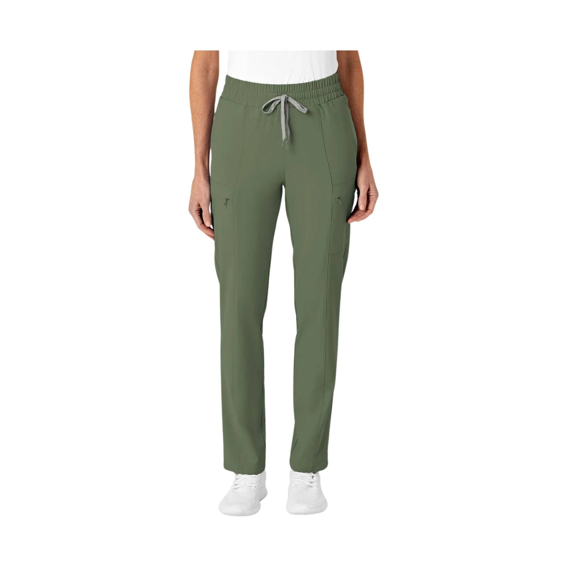 Wink Women's High Waist Slim Leg Scrub Pant - Olive by Lenny's Shoe & Apparel