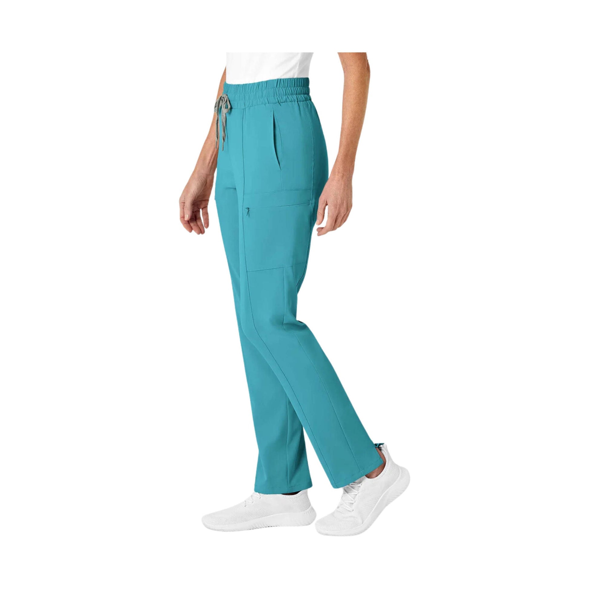 Wink Women's High Waist Slim Leg Scrub Pant - Teal Blue by Lenny's Shoe & Apparel