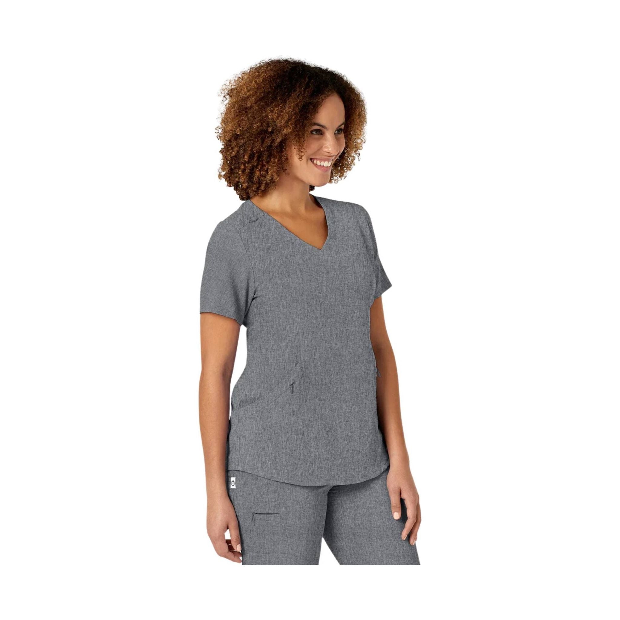 Wink Women's Renew V Neck Scrub Top - Grey Heather by Lenny's Shoe & Apparel