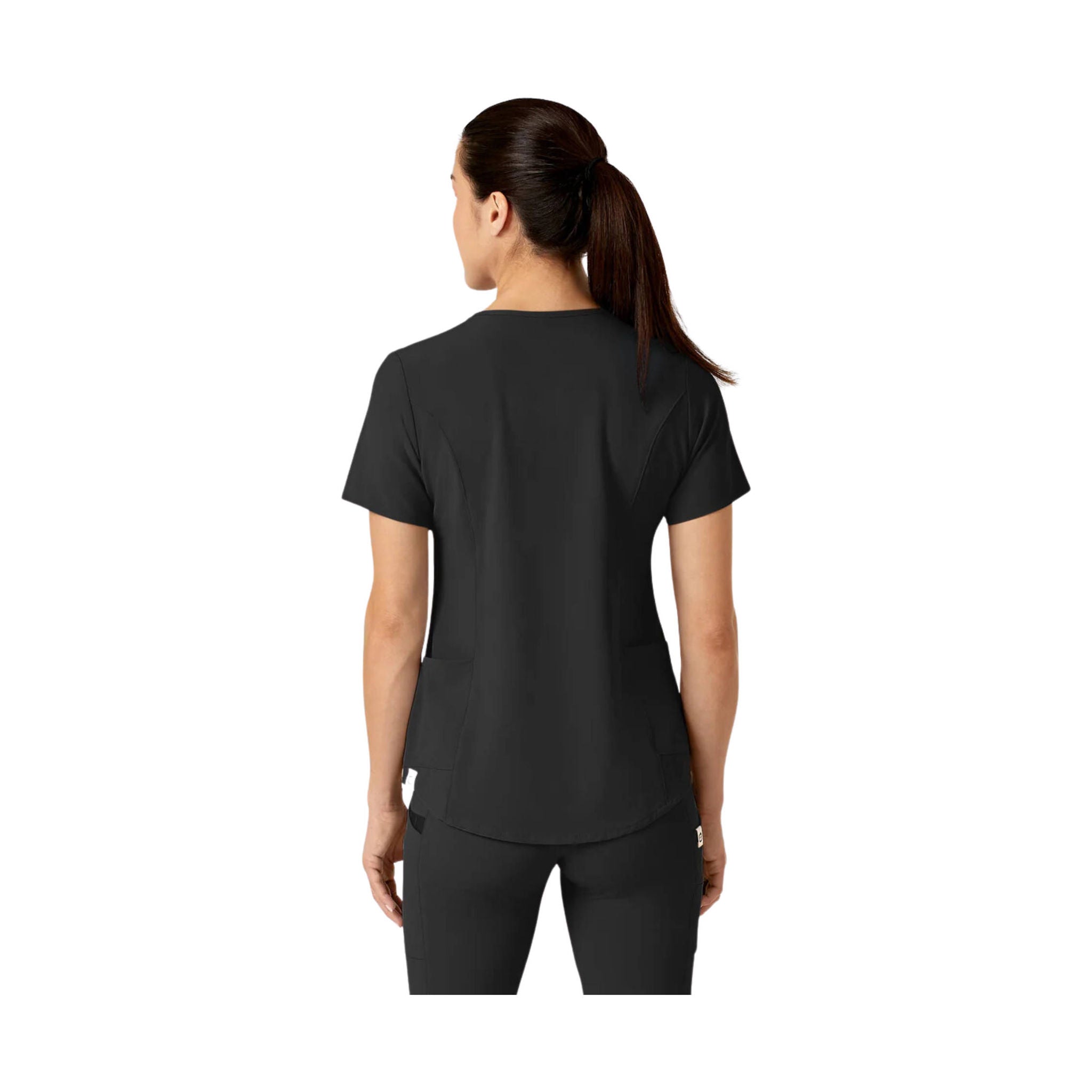 Wink Women's Renew Zip Accent Scrub Top - Black by Lenny's Shoe & Apparel