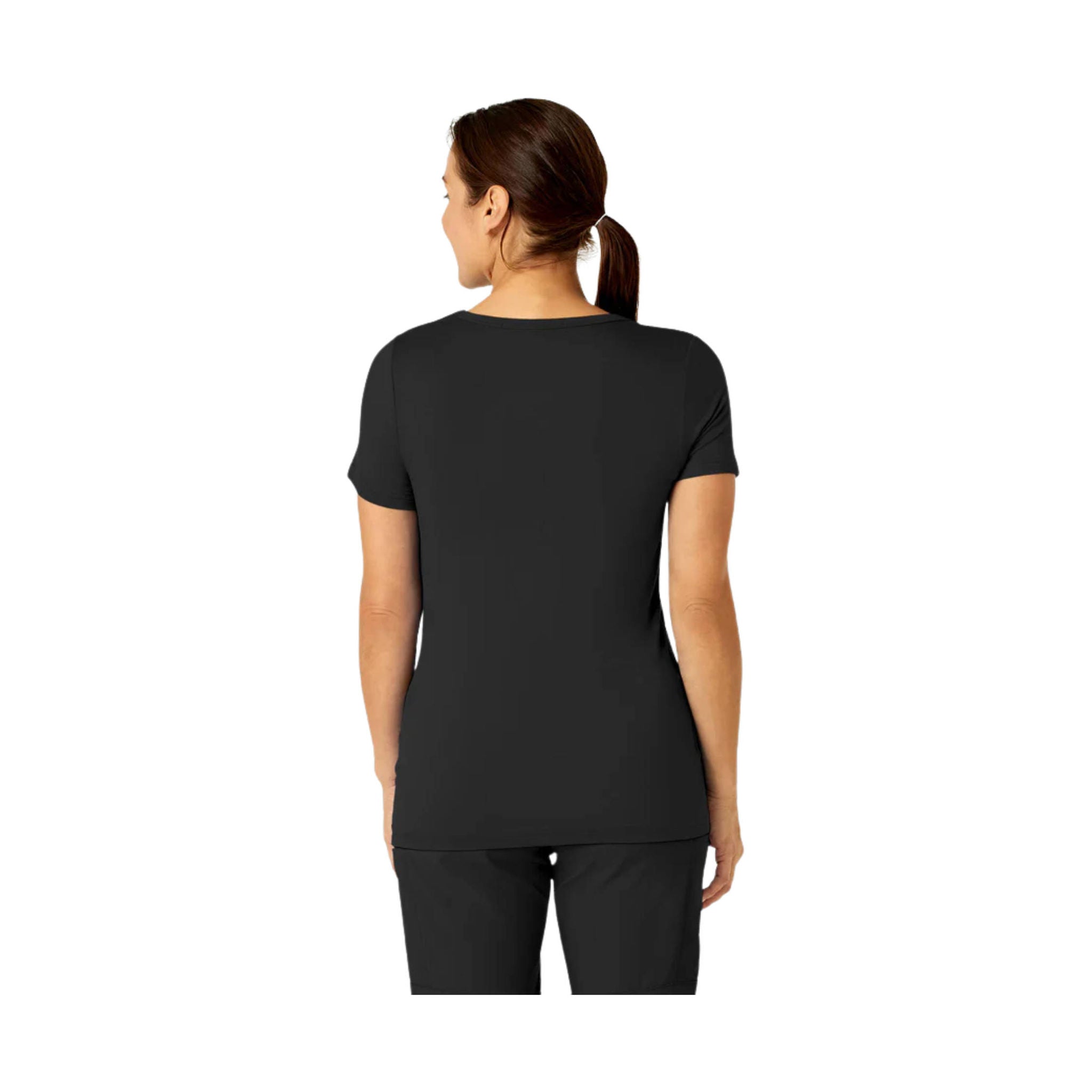 Wink Women's Silky Knit Short Sleeve Scrub Tee - Black by Lenny's Shoe & Apparel