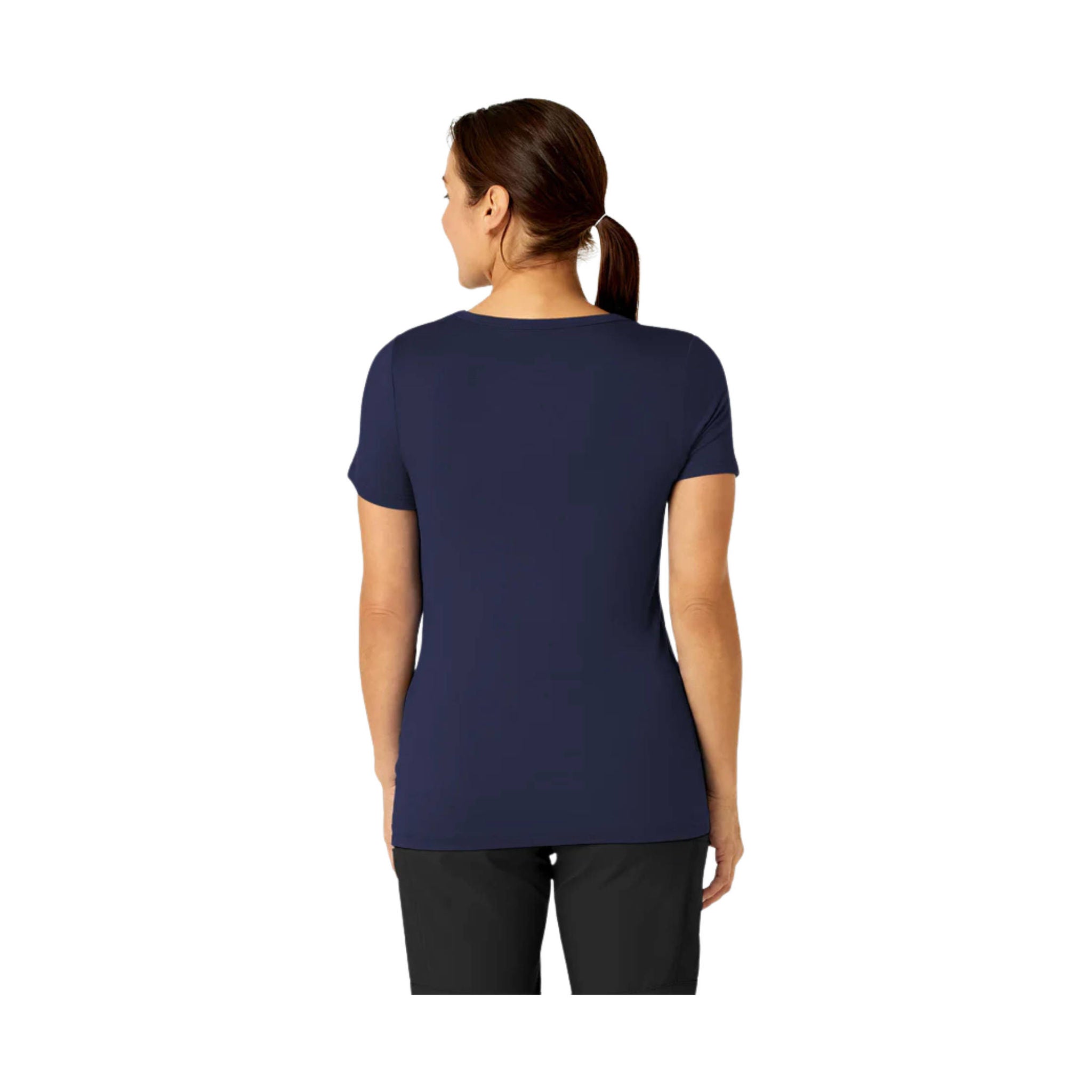 Wink Women's Silky Knit Short Sleeve Scrub Tee - Navy by Lenny's Shoe & Apparel
