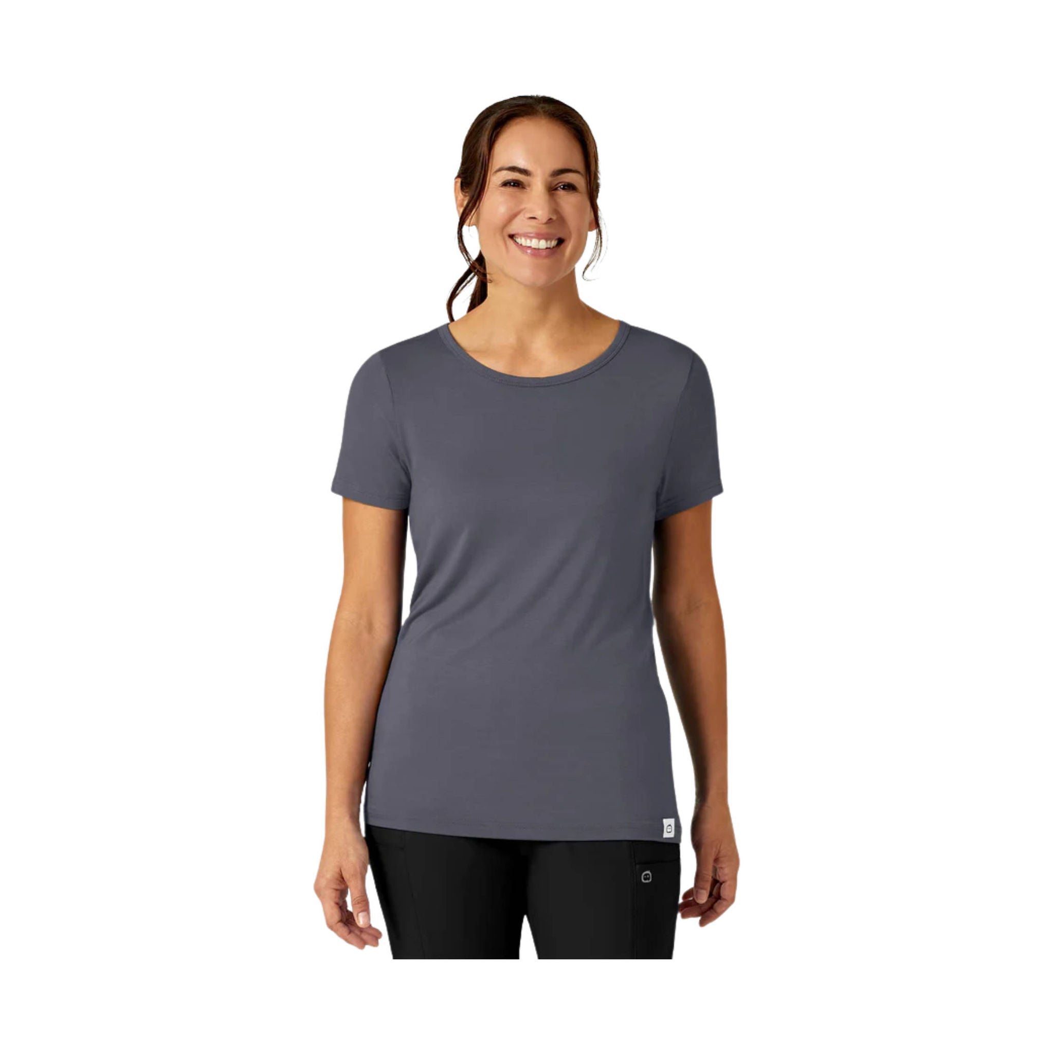 Wink Women's Silky Knit Short Sleeve Scrub Tee - Pewter by Lenny's Shoe & Apparel