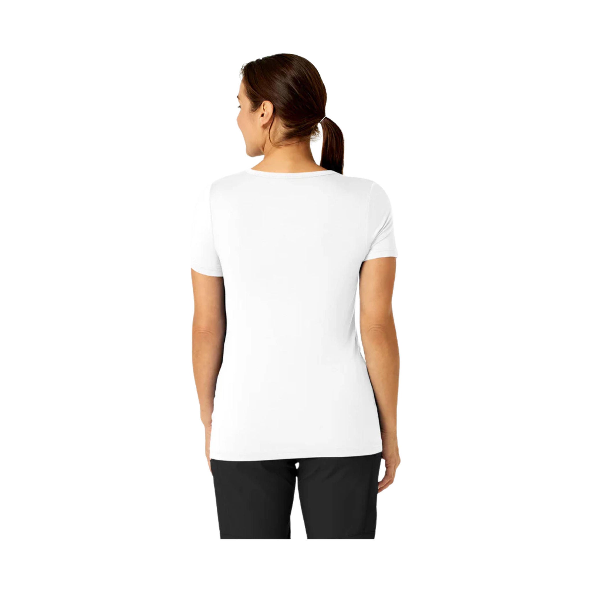 Wink Women's Silky Knit Short Sleeve Scrub Tee - White by Lenny's Shoe & Apparel