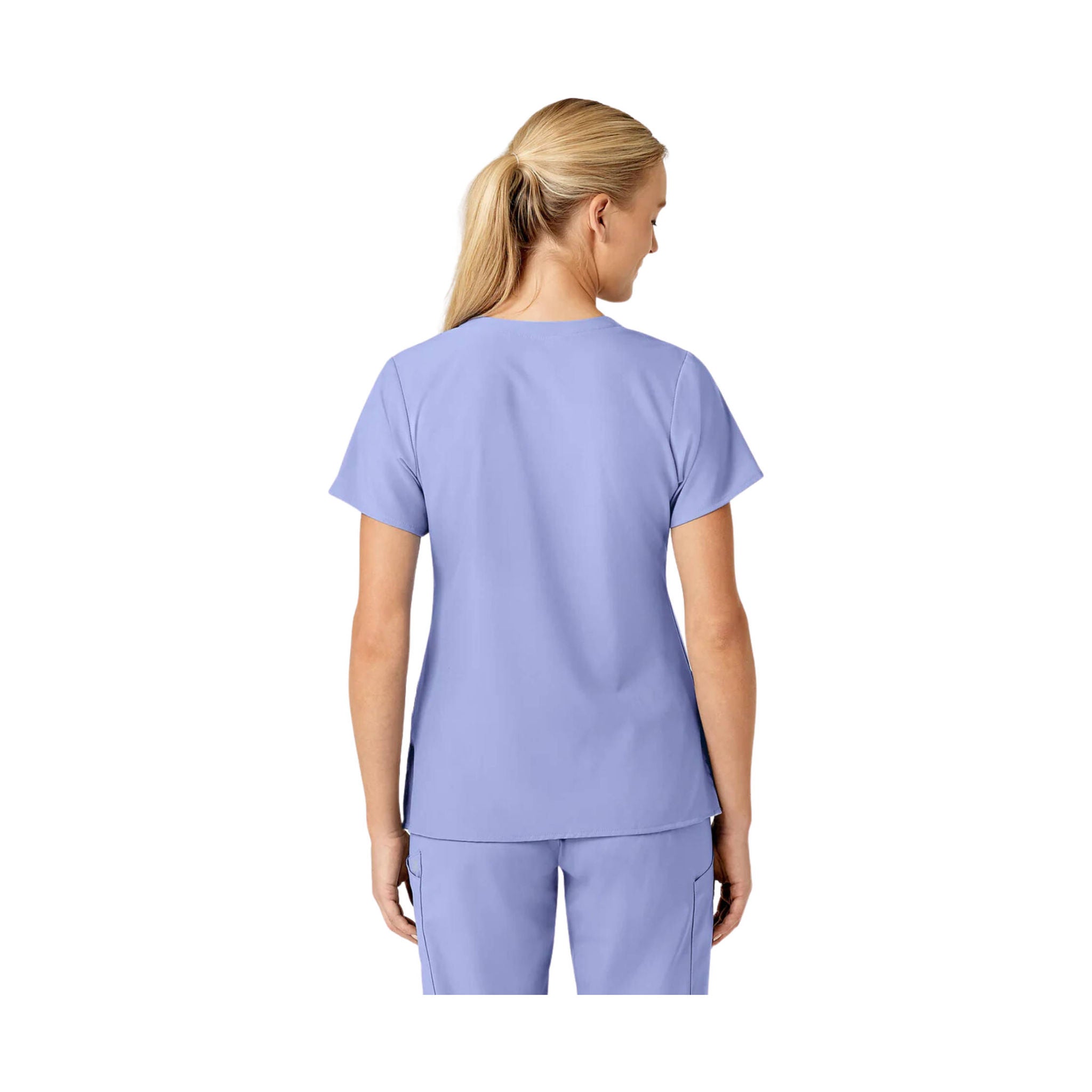 Wink Women's Stylized V-Neck Scrub Top - Ceil Blue by Lenny's Shoe & Apparel