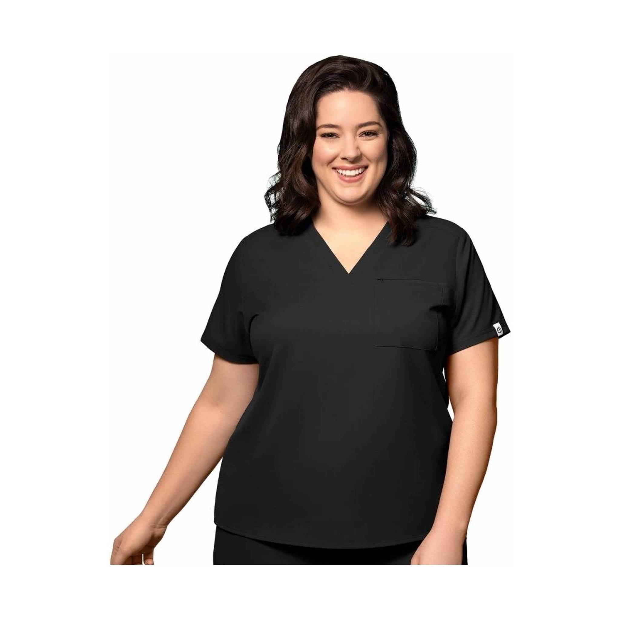 Wink Women's Thrive V Neck Tuck In Scrub Top - Black by Lenny's Shoe & Apparel